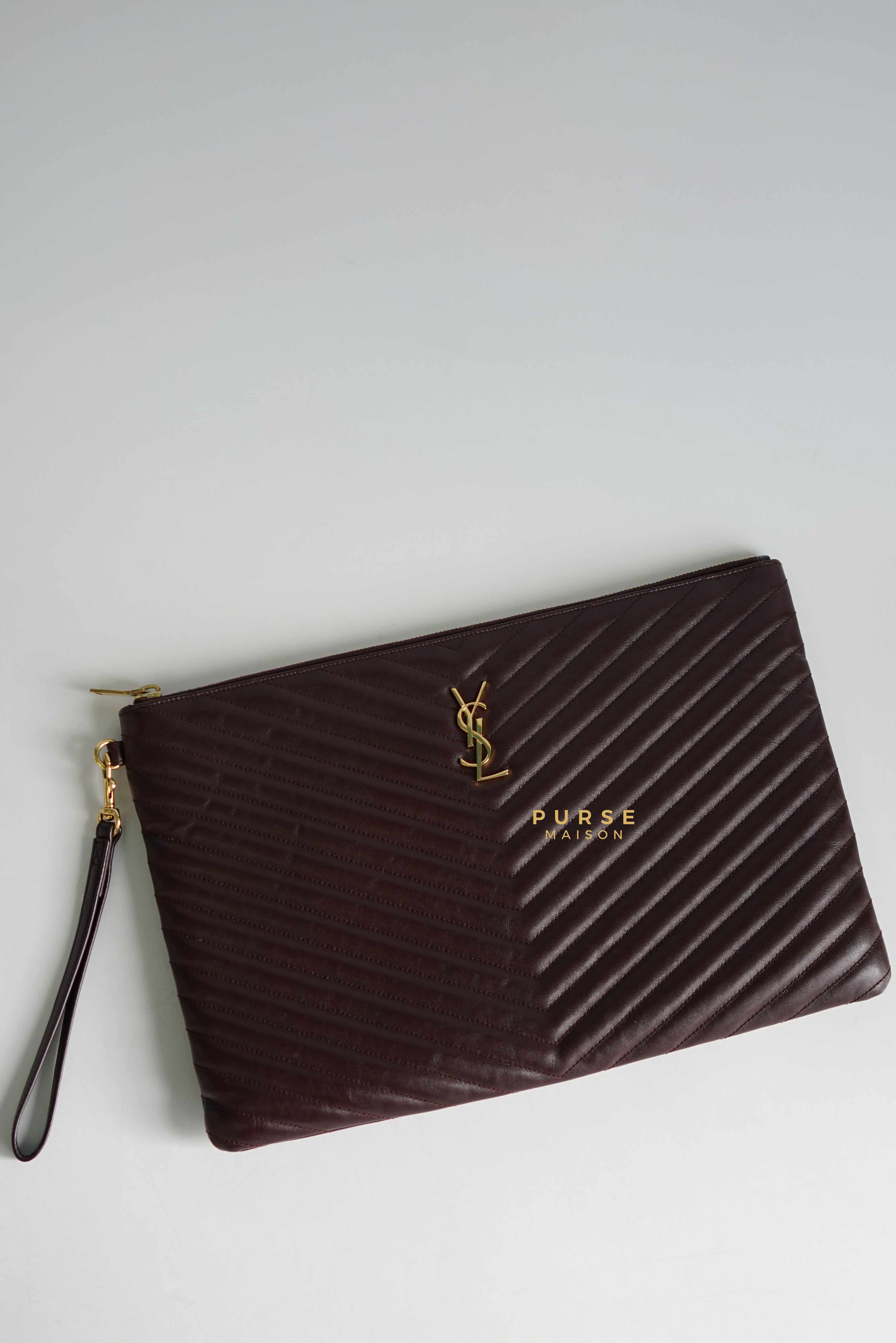 YSL Rouge Legion Large Wristlet Pouch | Purse Maison Luxury Bags Shop