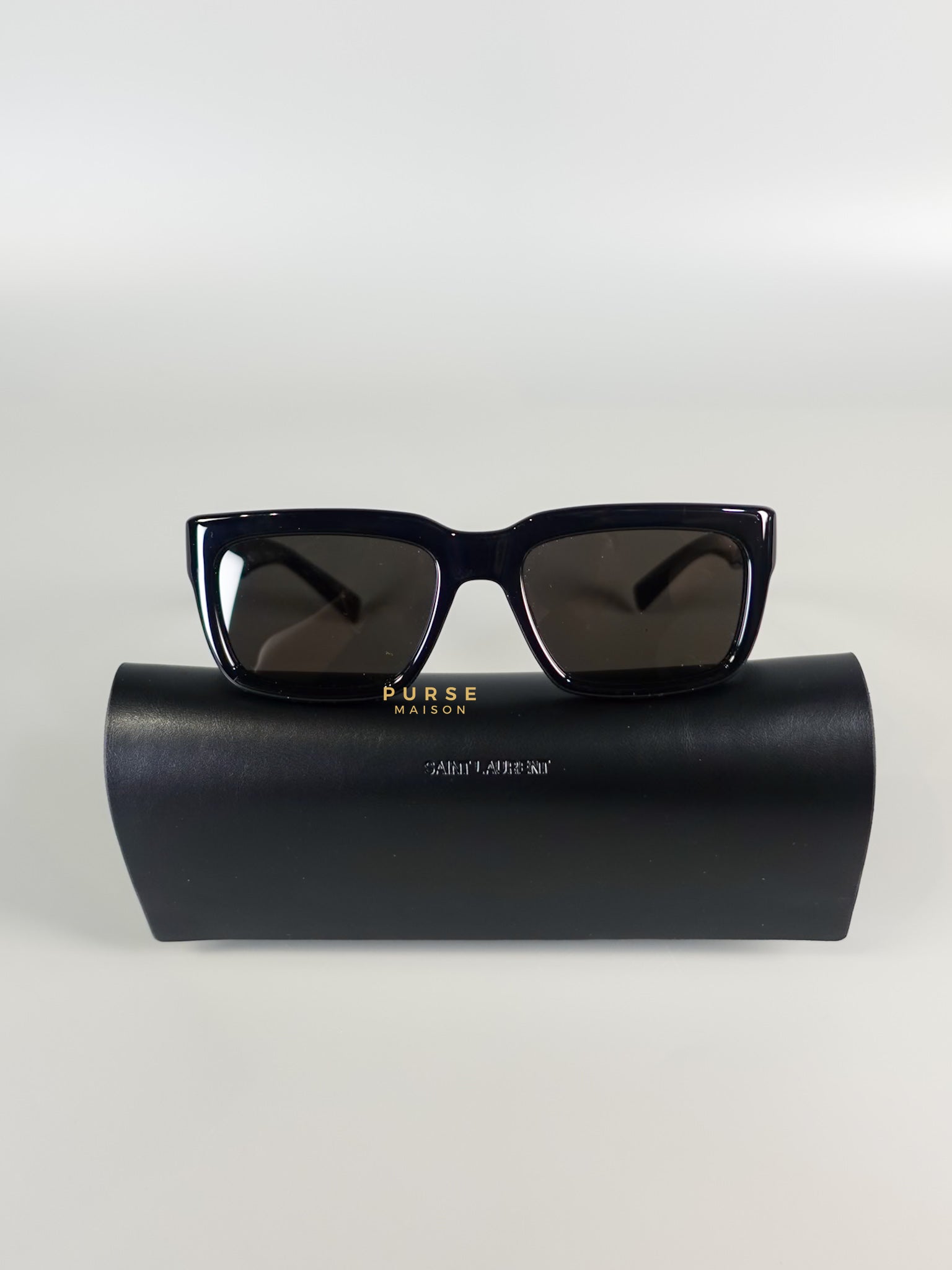 YSL SL615-001 Square Black Sunglasses | Purse Maison Luxury Bags Shop