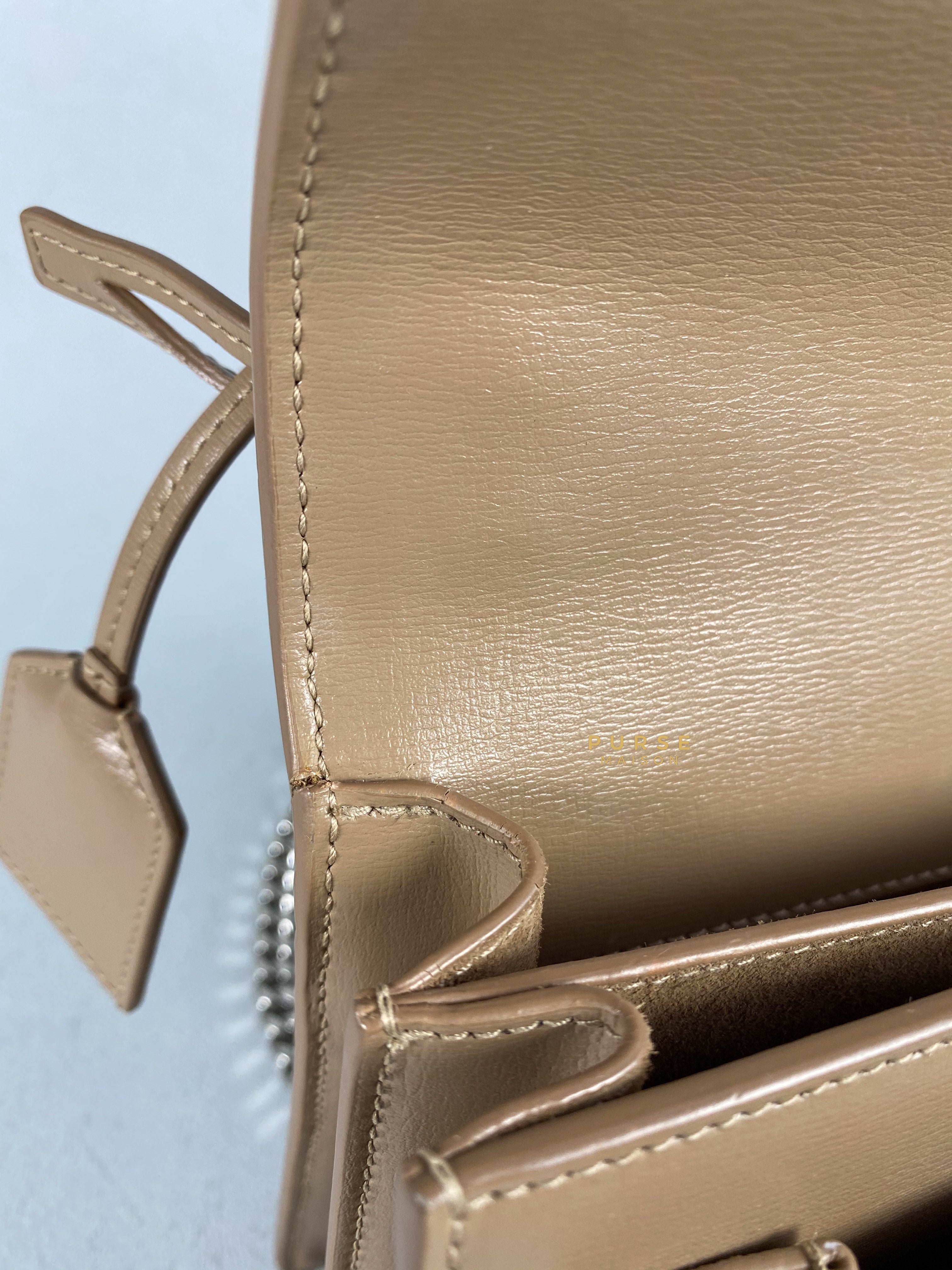 YSL Sunset Dark Beige Medium Smooth Leather | Purse Maison Luxury Bags Shop