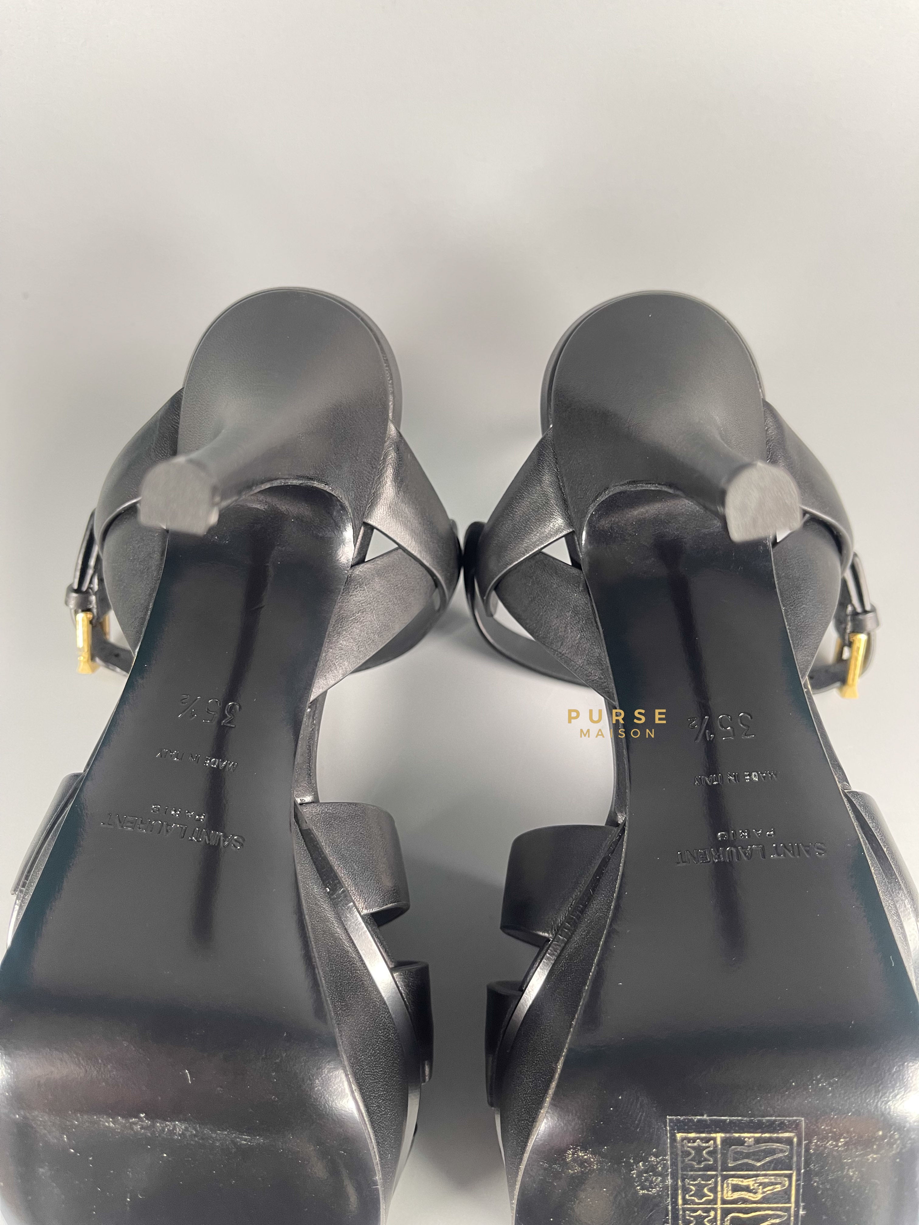 YSL Tribute Black High Heels Sandals (Size 35.5 EU, 23cm) | Purse Maison Luxury Bags Shop