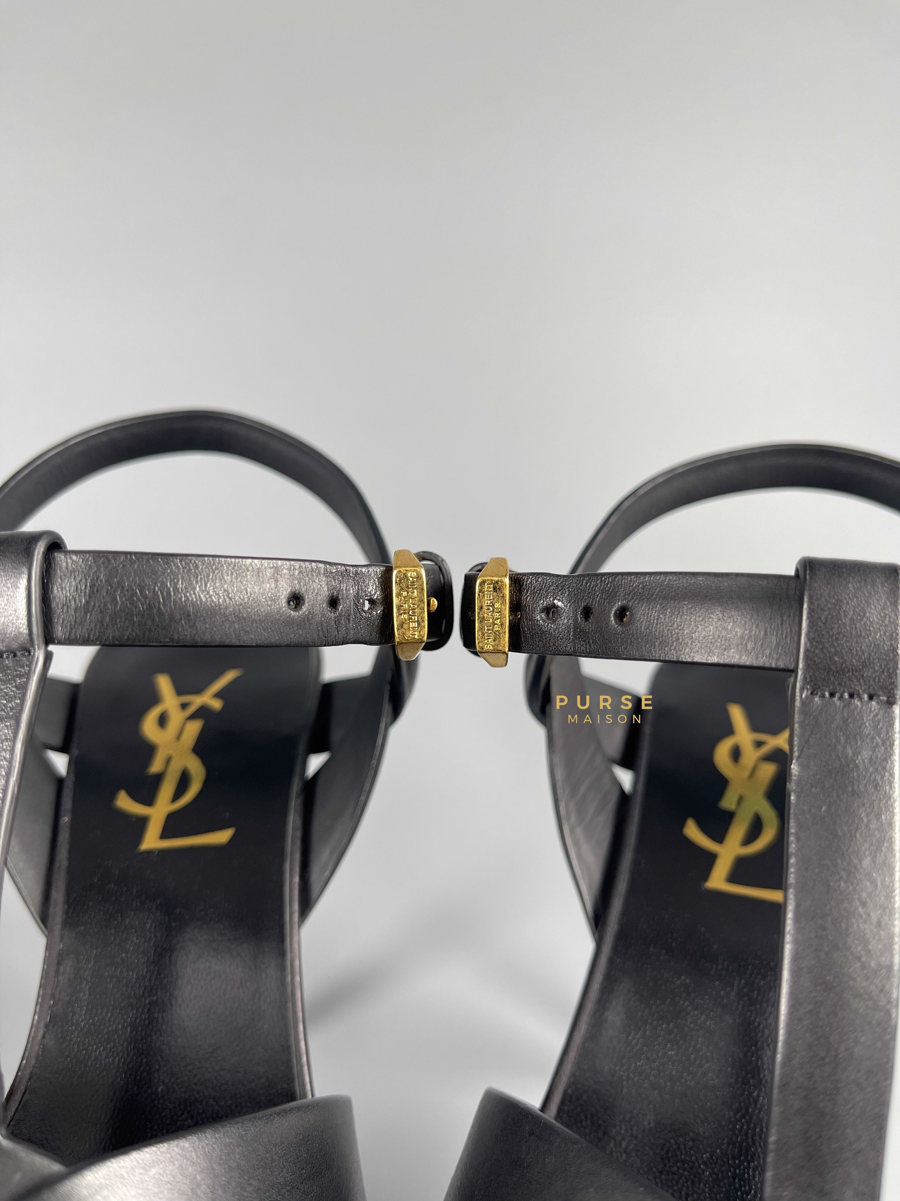 YSL Tribute Black High Heels Sandals (Size 35.5 EU, 23cm) | Purse Maison Luxury Bags Shop