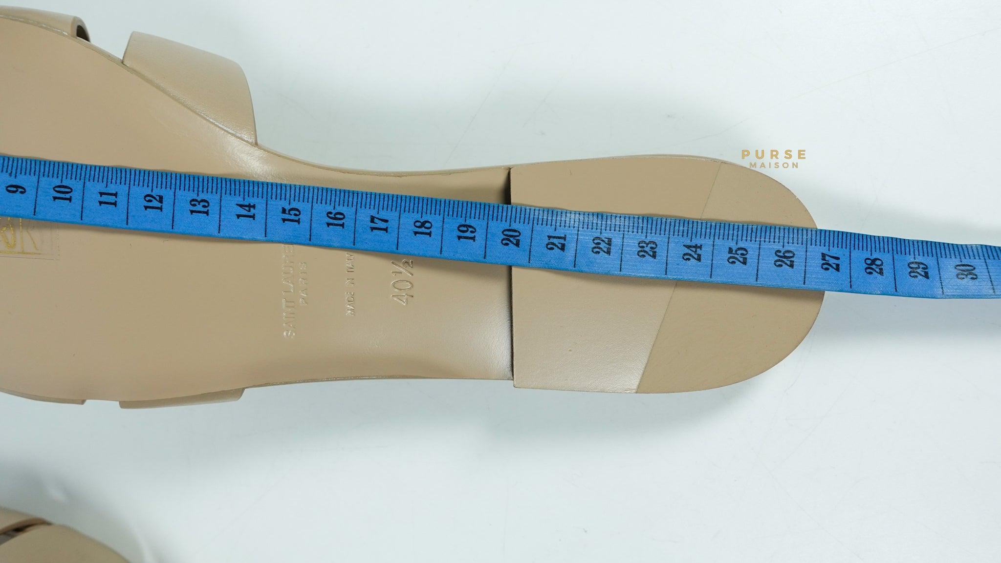 YSL Tribute Scarpe Basse Dark Beige Flats (Size 40.5 EUR, 26cm)