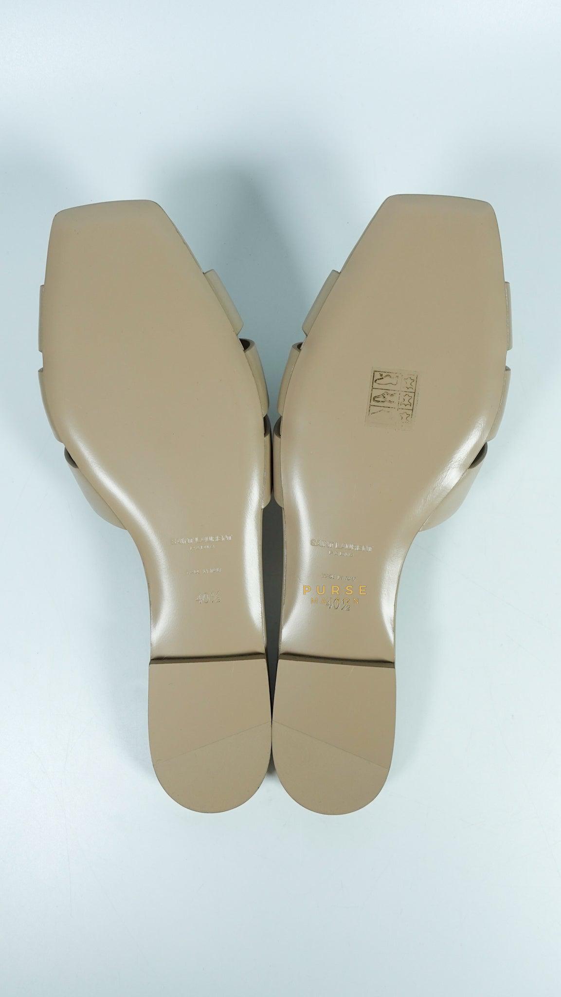 YSL Tribute Scarpe Basse Dark Beige Flats (Size 40.5 EUR, 26cm)