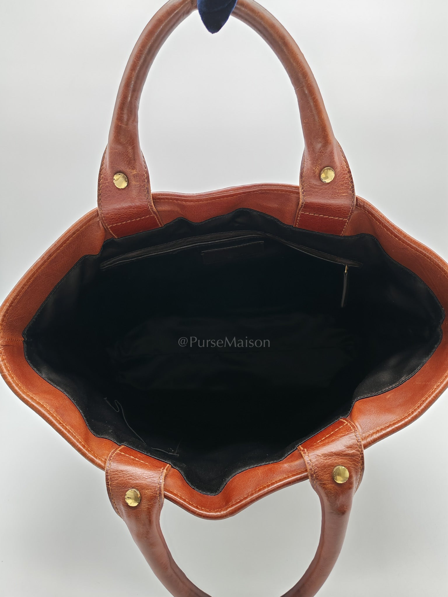 Yves Saint Laurent Rive Gauche in Brown Cowhide Leather Tote Bag