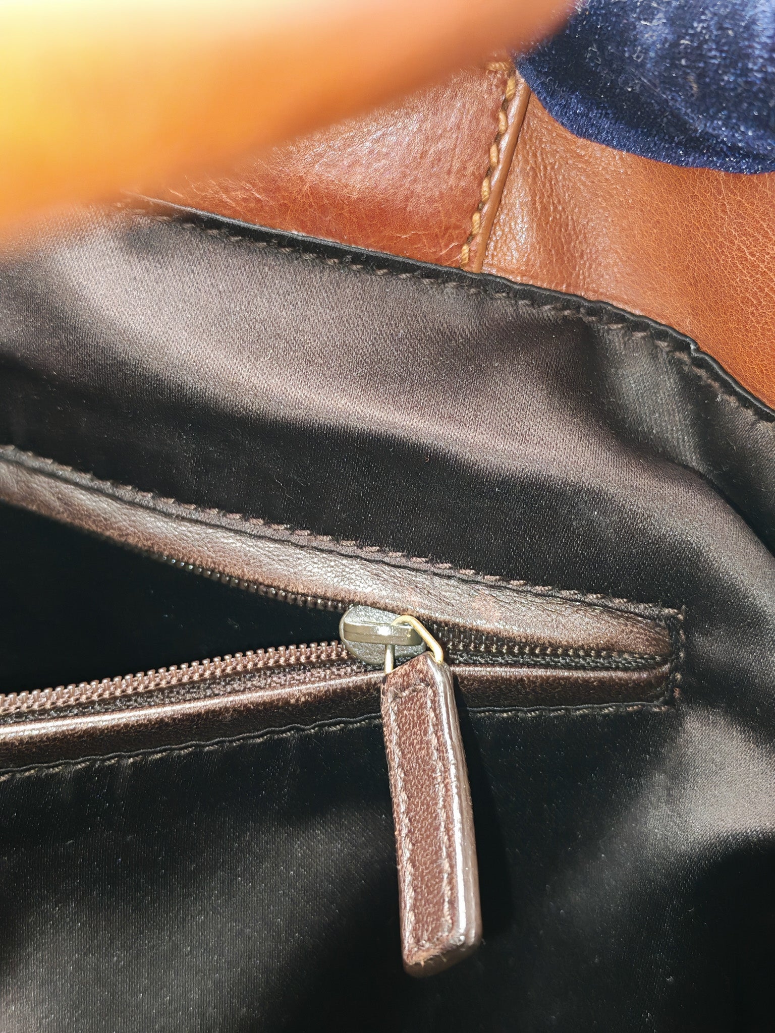 Yves Saint Laurent Rive Gauche in Brown Cowhide Leather Tote Bag