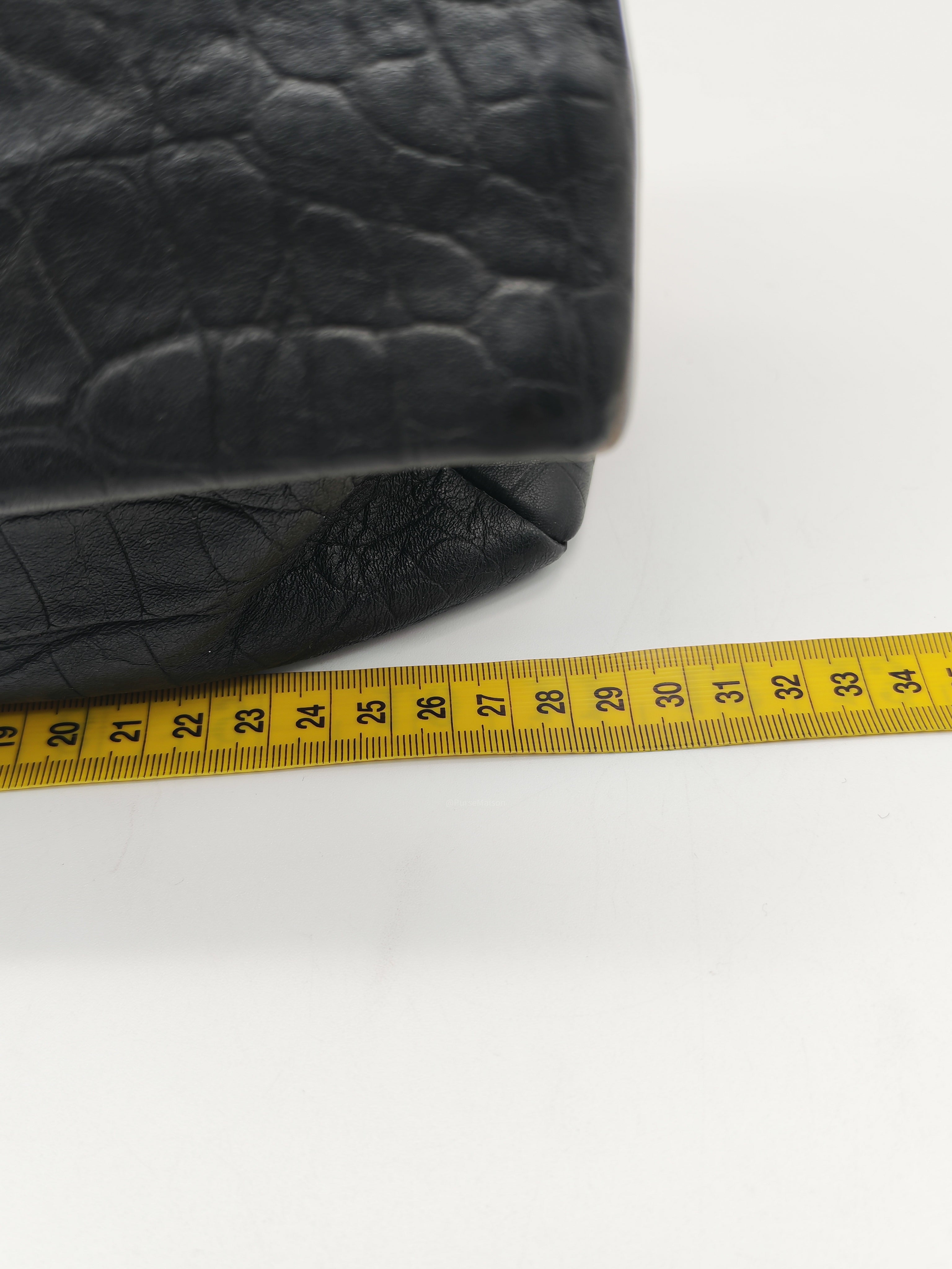 Yves Saint Laurent Medium West Hollywood Monogram Fold-over in Black Crocodile-Embossed Calfskin Leather Crossbody Bag