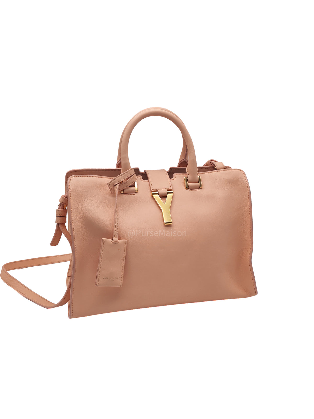 Yves Saint Laurent Cabas Chyc 2way Tote Bag in Peach Calfskin Leather and Gold Hardware | Purse Maison Luxury Bags Shop