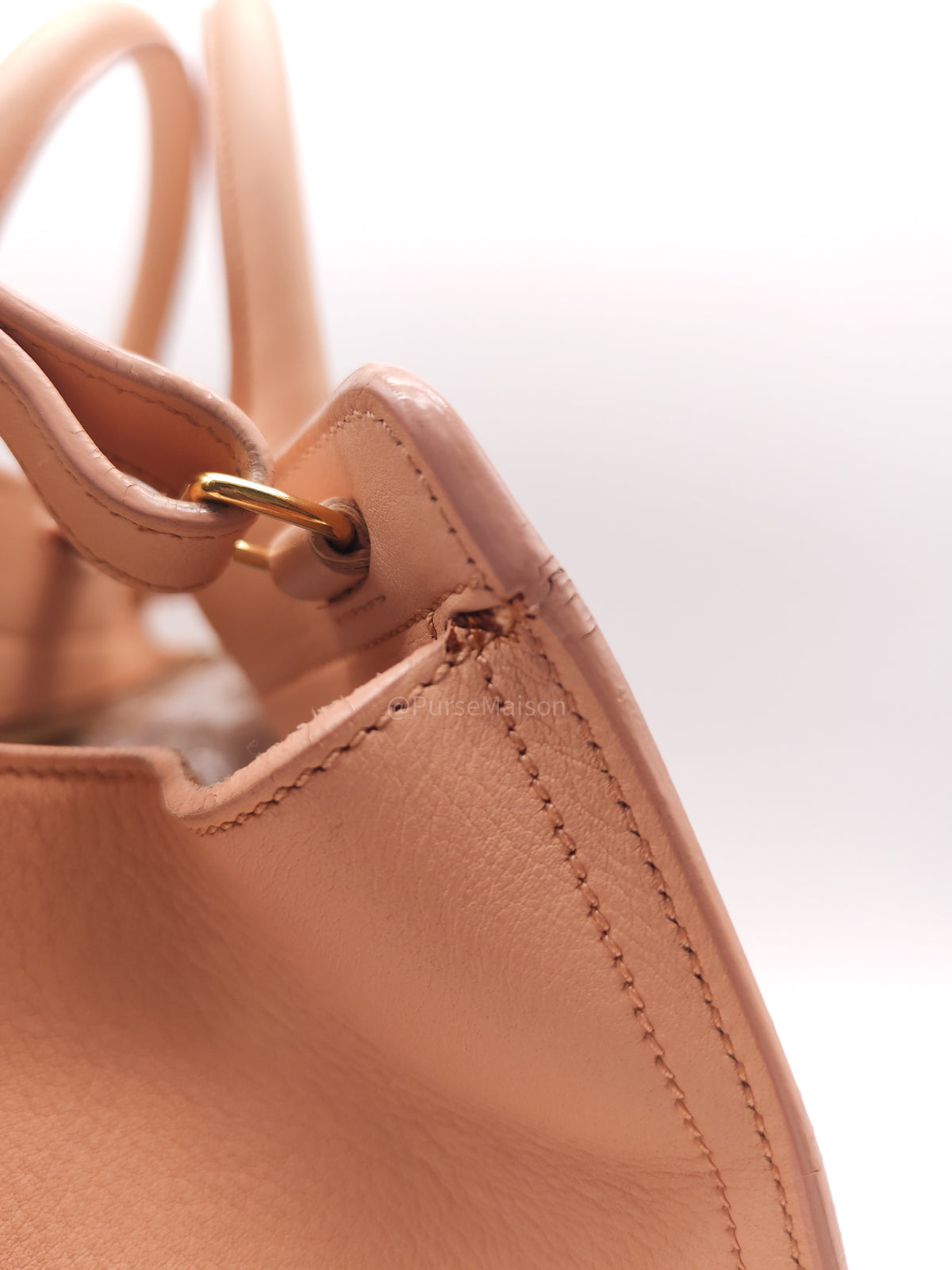 Yves Saint Laurent Cabas Chyc 2way Tote Bag in Peach Calfskin Leather and Gold Hardware | Purse Maison Luxury Bags Shop