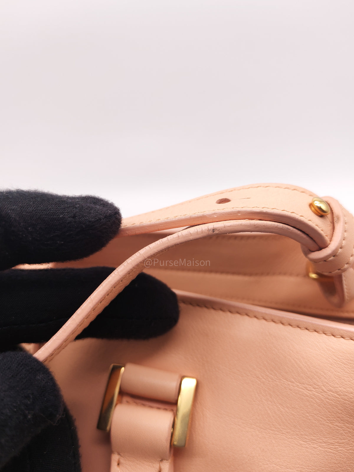 Yves Saint Laurent Cabas Chyc 2way Tote Bag in Peach Calfskin Leather and Gold Hardware | Purse Maison Luxury Bags Shop
