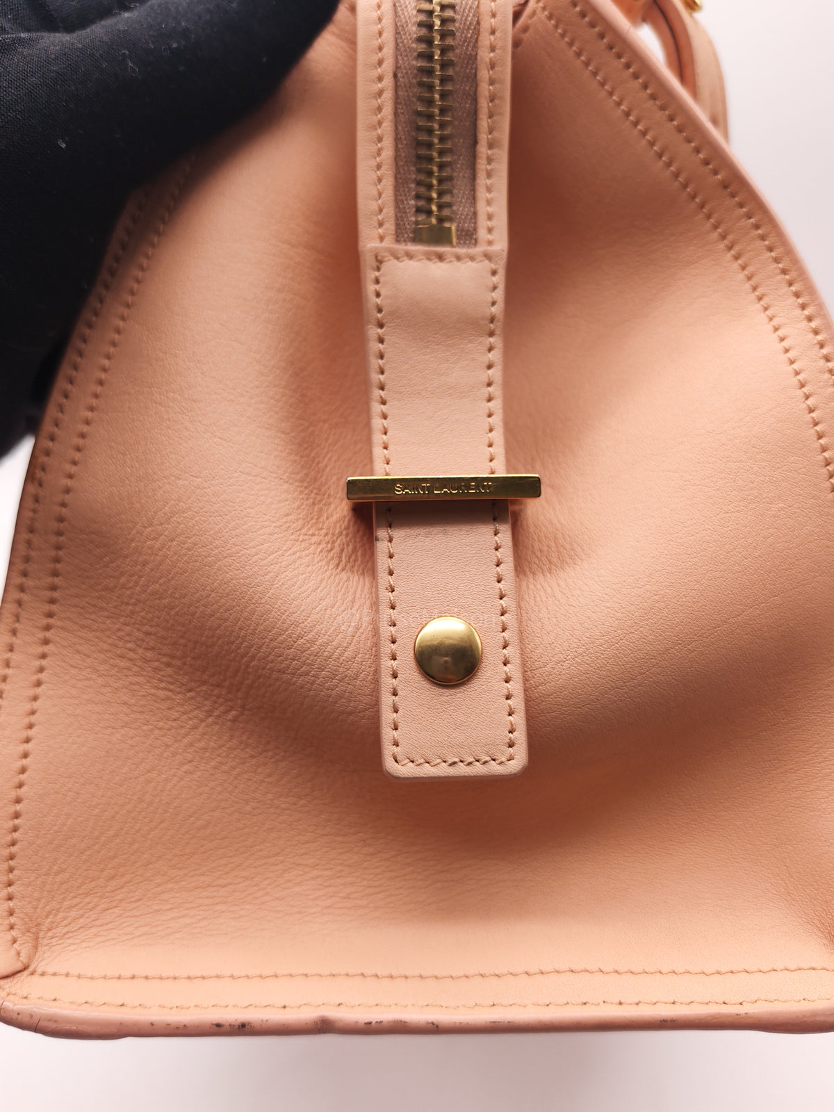 Yves Saint Laurent Cabas Chyc 2way Tote Bag in Peach Calfskin Leather and Gold Hardware | Purse Maison Luxury Bags Shop