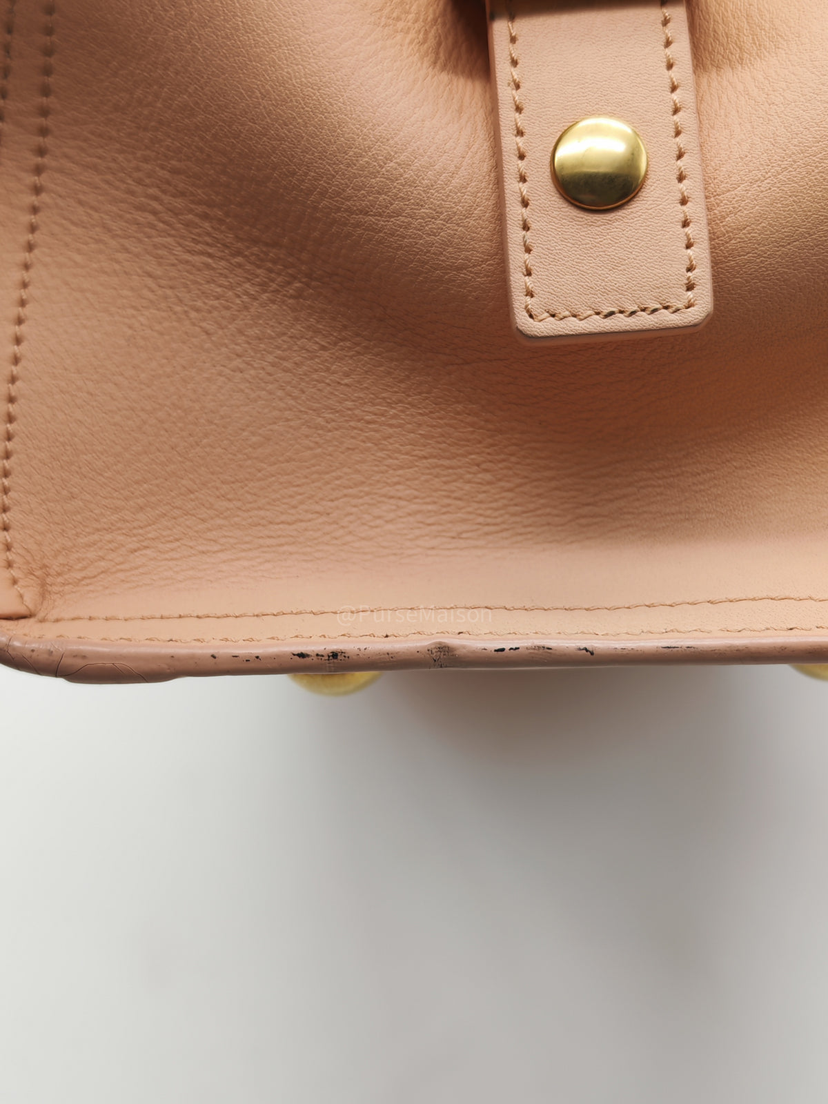 Yves Saint Laurent Cabas Chyc 2way Tote Bag in Peach Calfskin Leather and Gold Hardware | Purse Maison Luxury Bags Shop