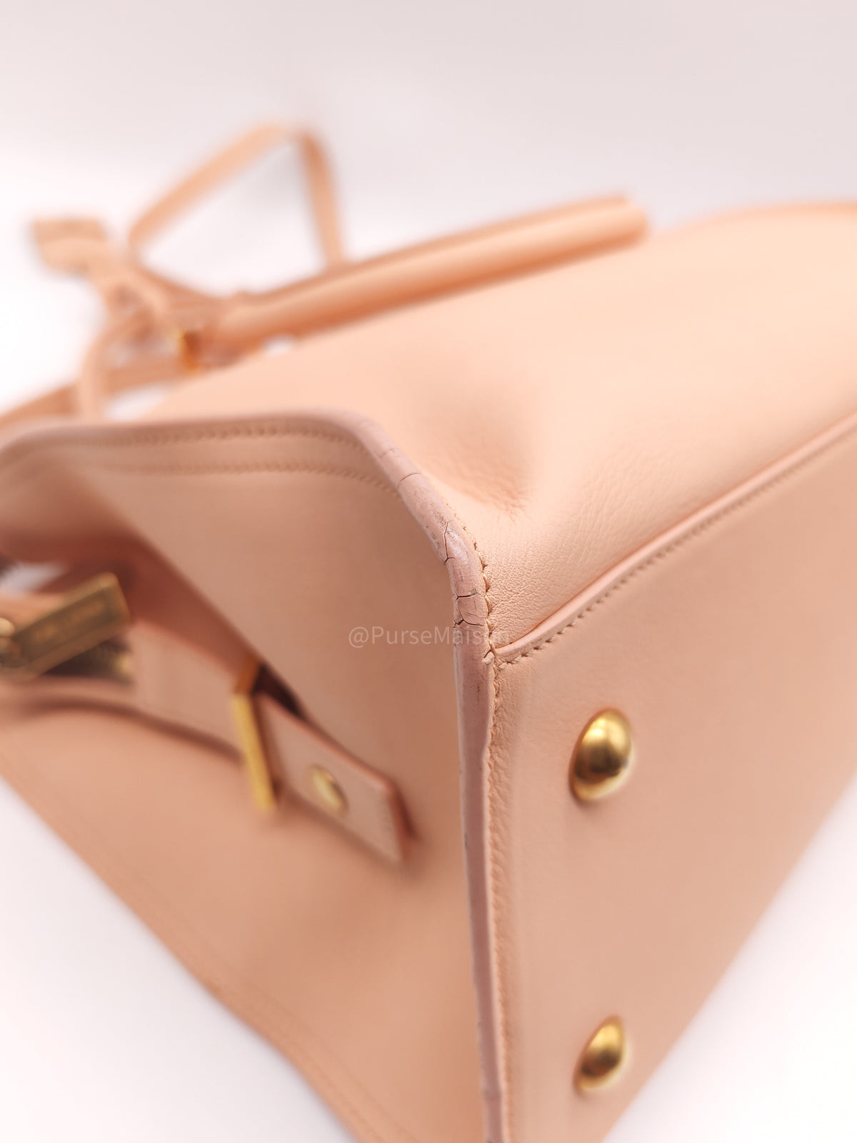 Yves Saint Laurent Cabas Chyc 2way Tote Bag in Peach Calfskin Leather and Gold Hardware | Purse Maison Luxury Bags Shop