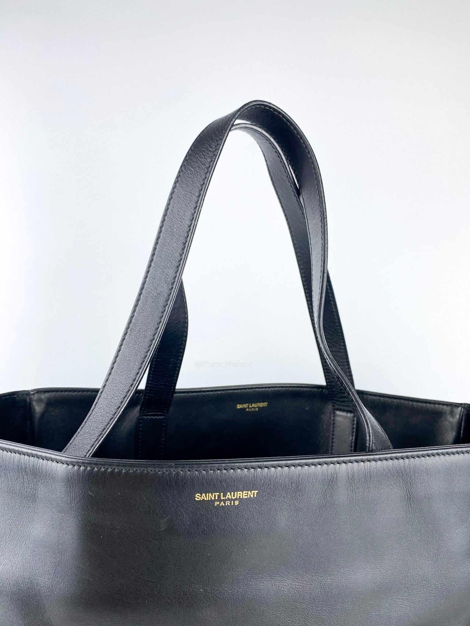 Yves Saint Laurent Cabas Reversible Leather Suede Shopping Tote Bag