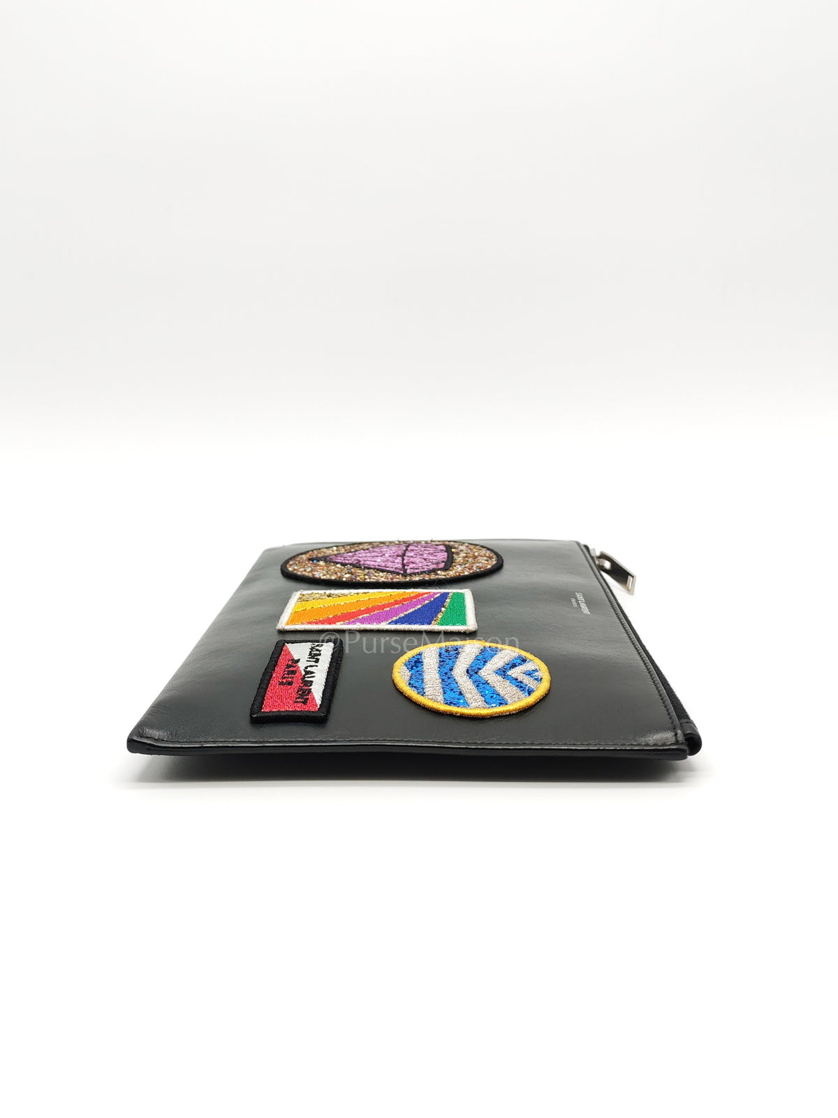 City Patch Pouch in Black/Multicolor Silver Harware | Purse Maison Luxury Bags Shop