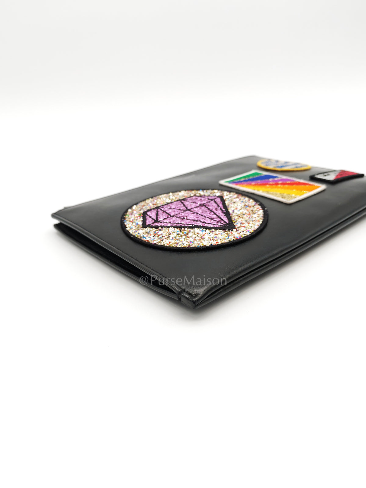 City Patch Pouch in Black/Multicolor Silver Harware | Purse Maison Luxury Bags Shop