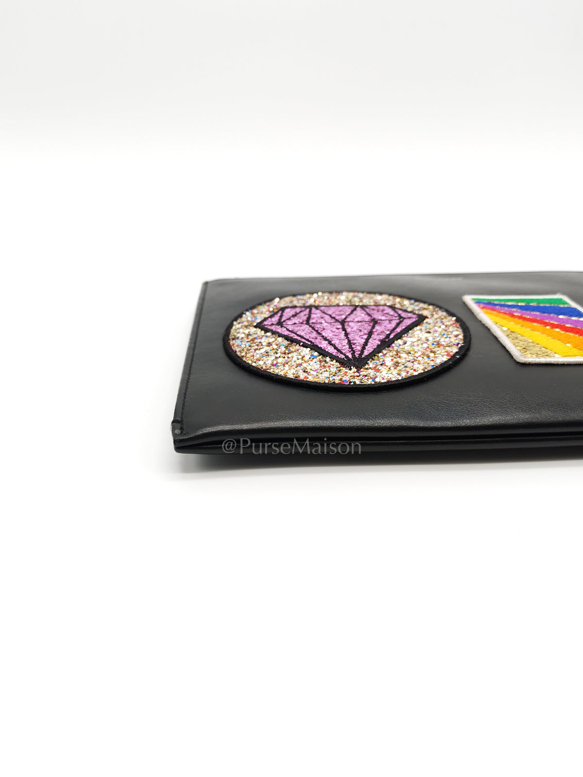 City Patch Pouch in Black/Multicolor Silver Harware | Purse Maison Luxury Bags Shop