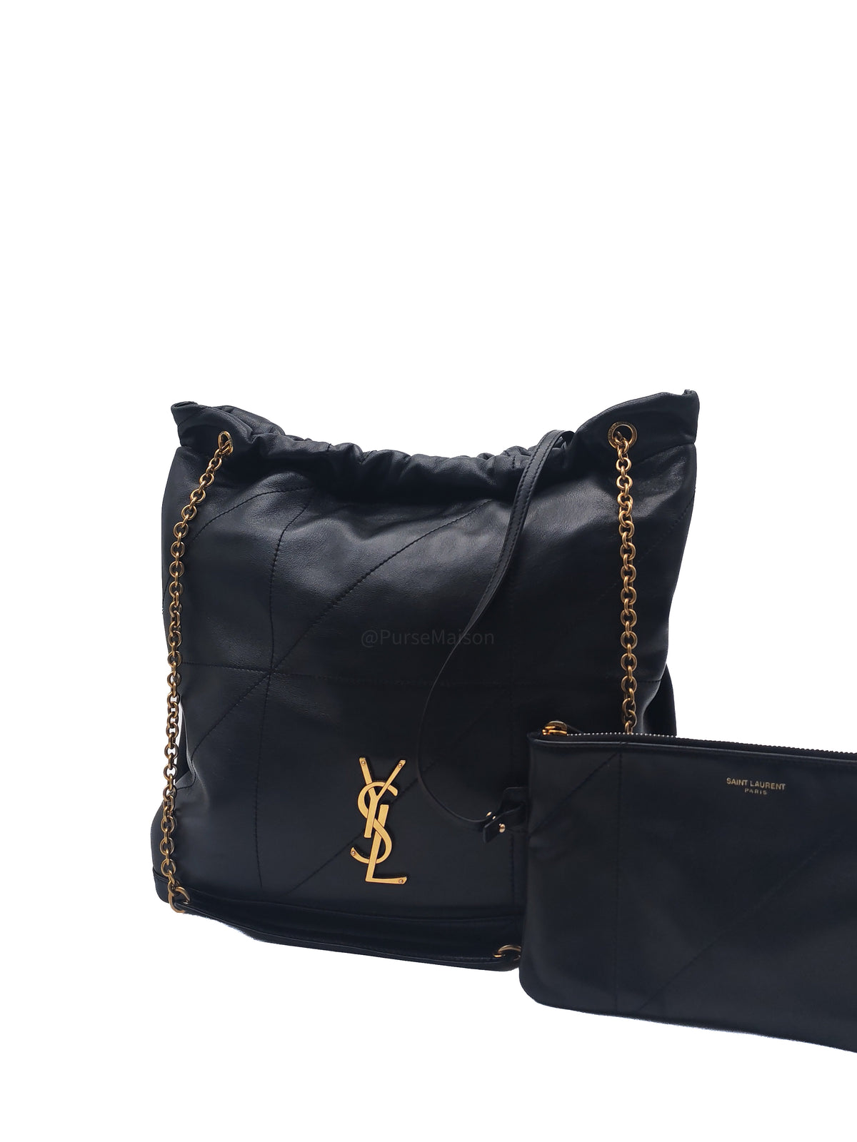 Yves Saint Laurent Jamie 4.3 Shoulder Bag in Black Lambskin Leather and Gold Hardware | Purse Maison Luxury Bags Shop