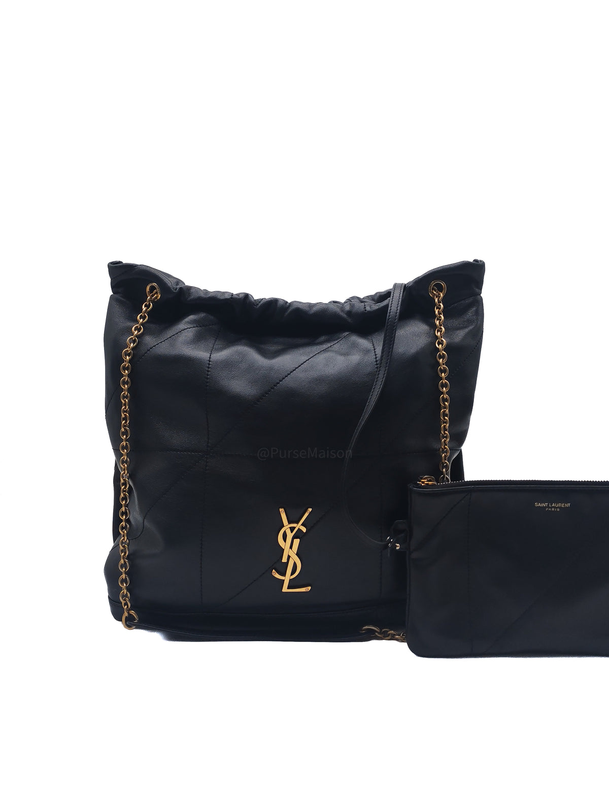 Yves Saint Laurent Jamie 4.3 Shoulder Bag in Black Lambskin Leather and Gold Hardware | Purse Maison Luxury Bags Shop