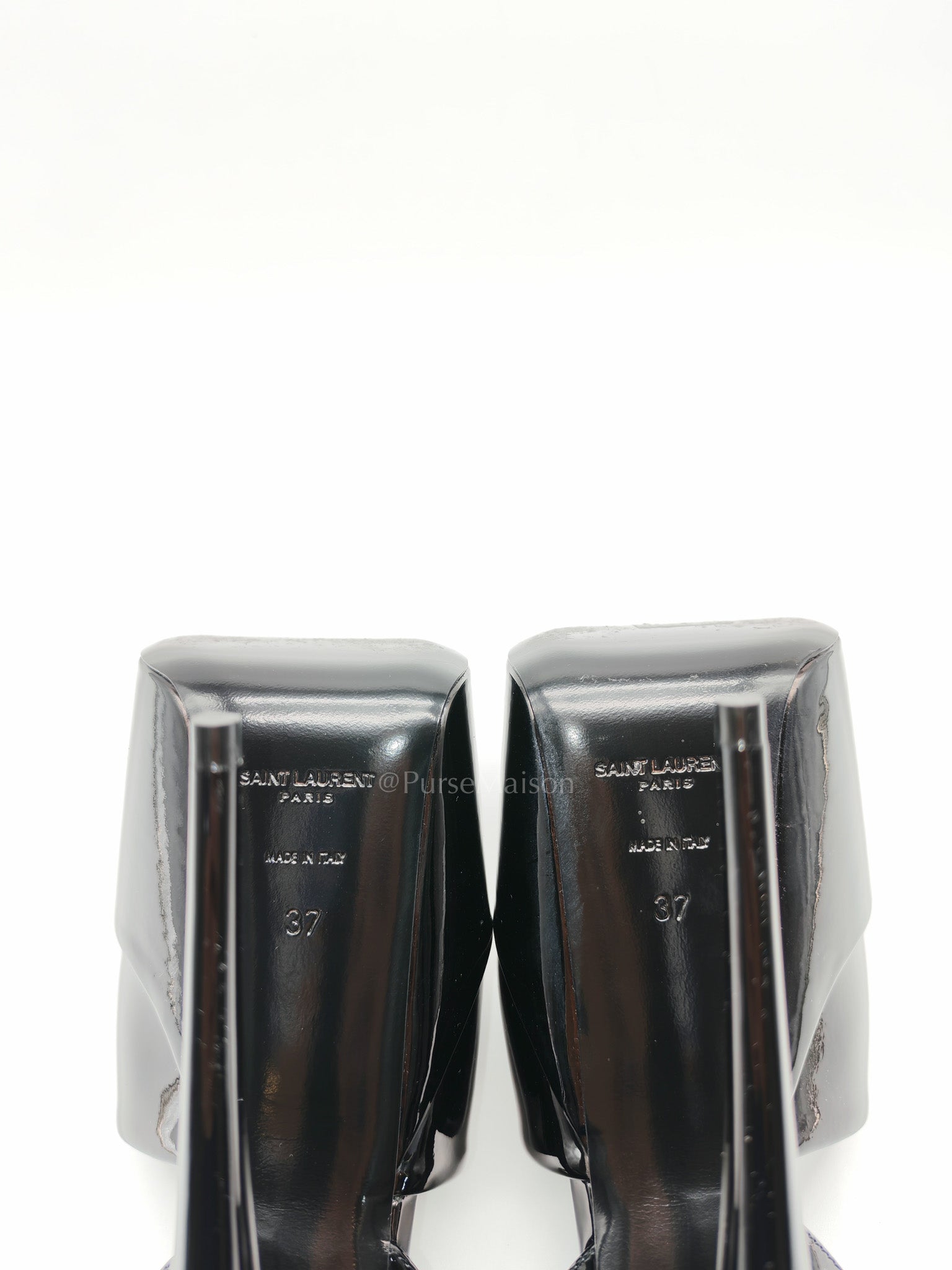 Kika Platform Sandals in Black Patent Leather Size 37EU (24cm) | Purse Maison Luxury Bags Shop