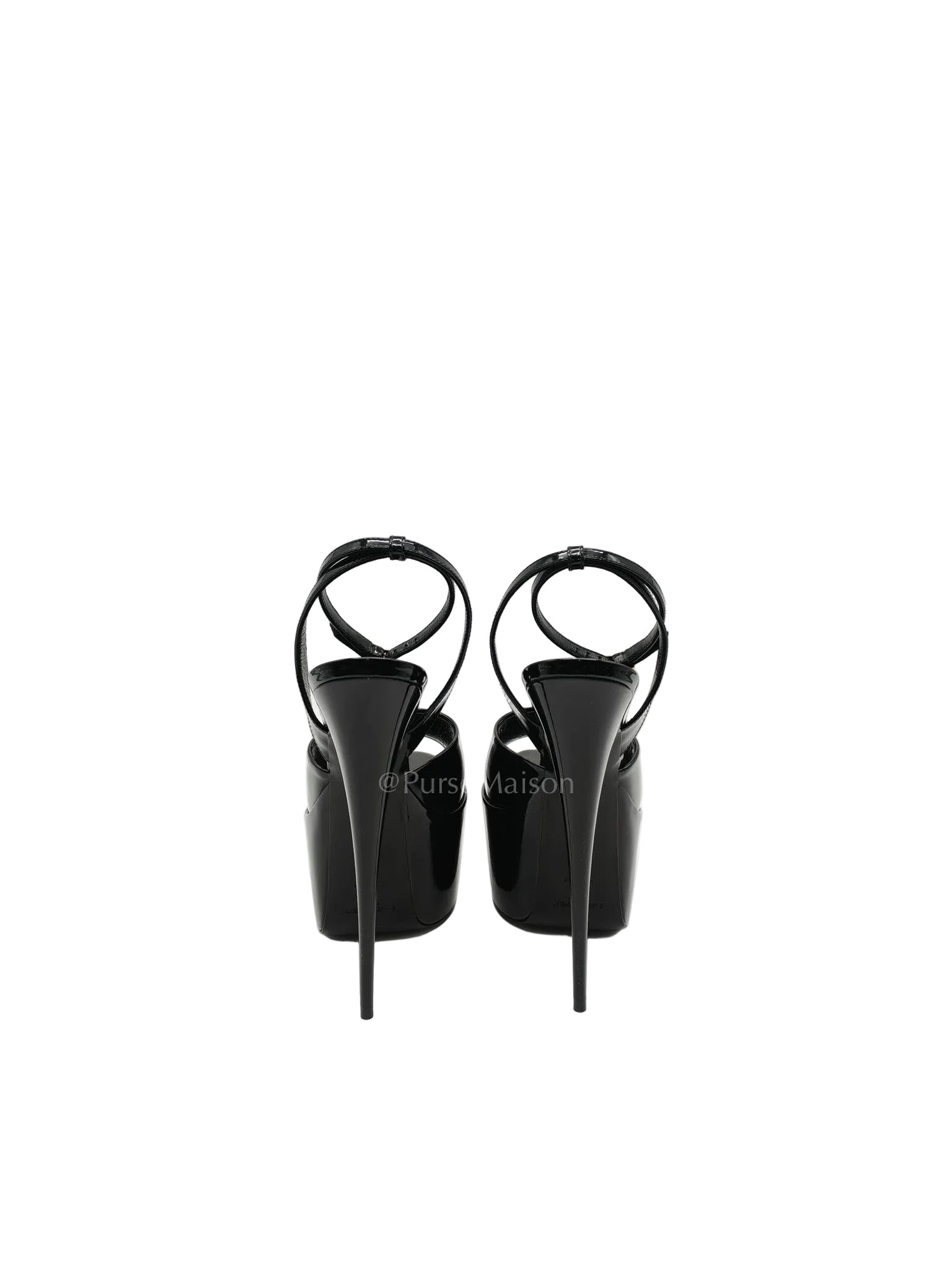 Kika Platform Sandals in Black Patent Leather Size 37EU (24cm) | Purse Maison Luxury Bags Shop