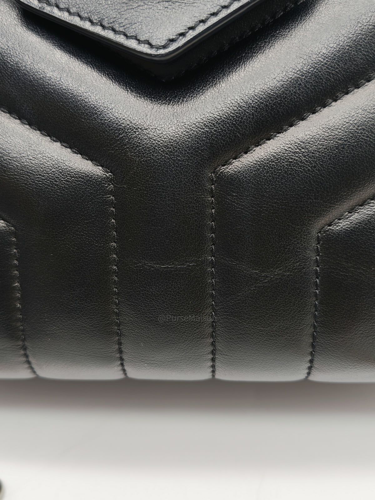 Yves Saint Laurent Loulou Shopping Tote Bag in Black Y Quilted Calfskin Leather and Silver Hardware | Purse Maison Luxury Bags Shop