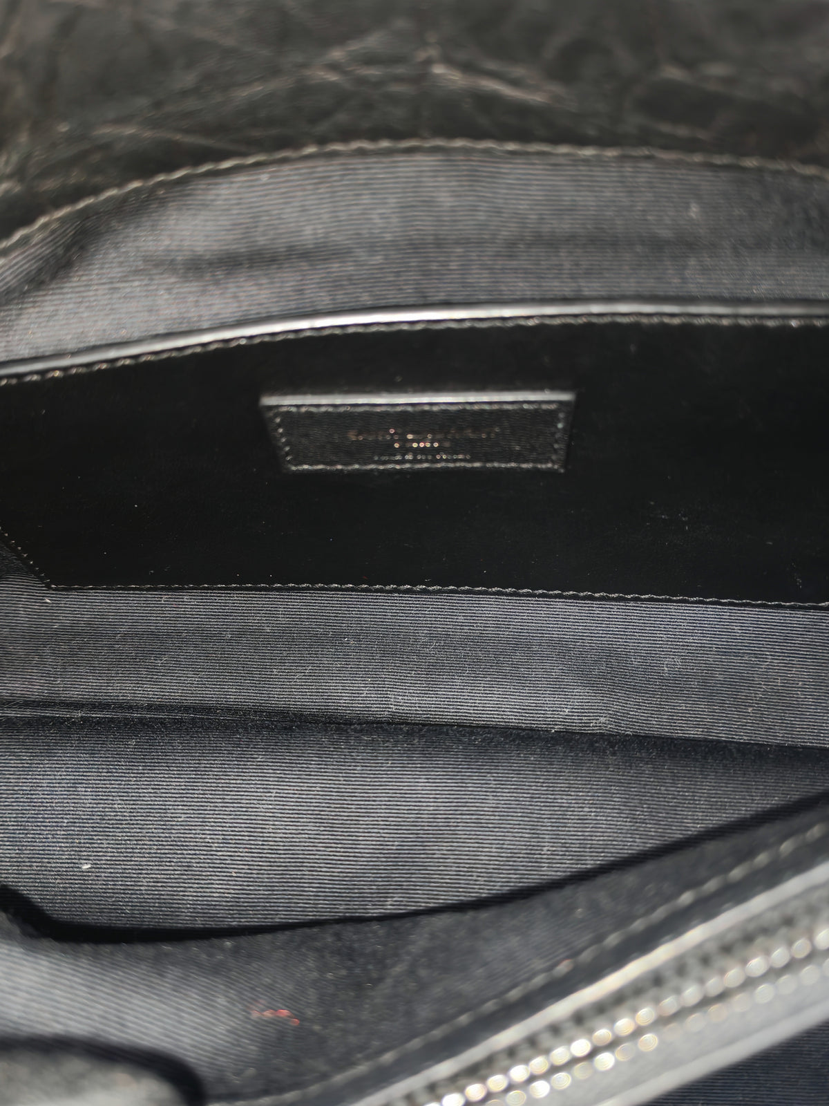 Yves Saint Laurent Medium West Hollywood Monogram Fold-over in Black Crocodile-Embossed Calfskin Leather Crossbody Bag | Purse Maison Luxury Bags Shop