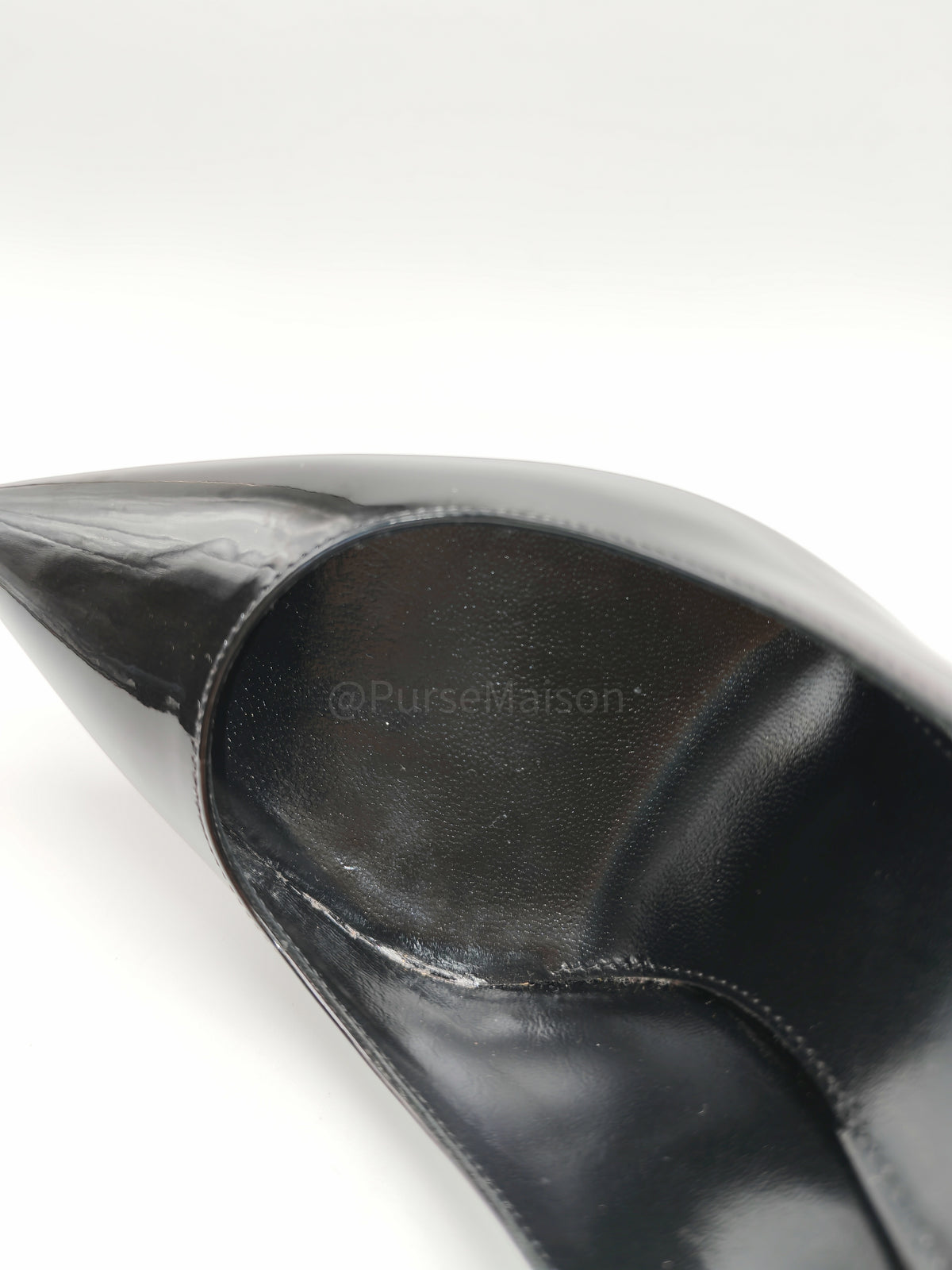 Yves Saint Laurent Opyum Pointed-Toe Pump in Black Patent Leather Size 36.5 EU (25 cm) | Purse Maison Luxury Bags Shop