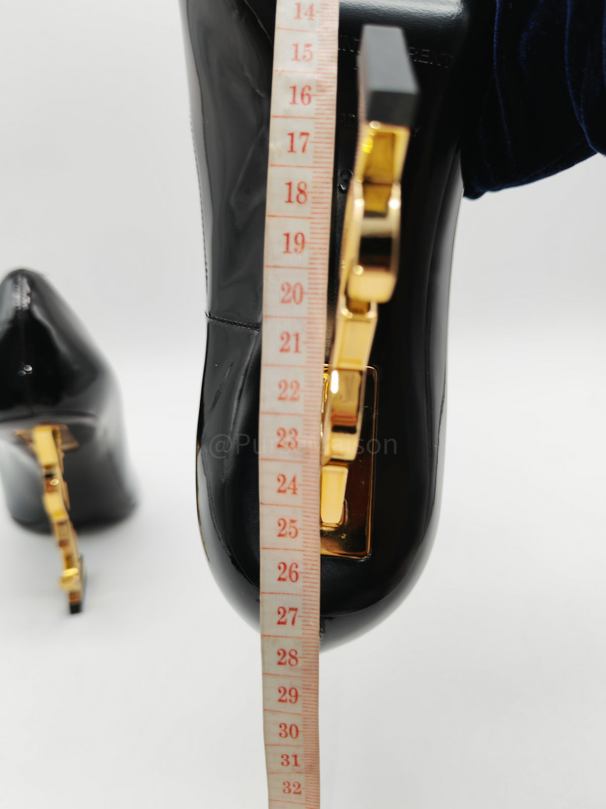 Yves Saint Laurent Opyum Pointed-Toe Pump in Black Patent Leather Size 36.5 EU (25 cm) | Purse Maison Luxury Bags Shop