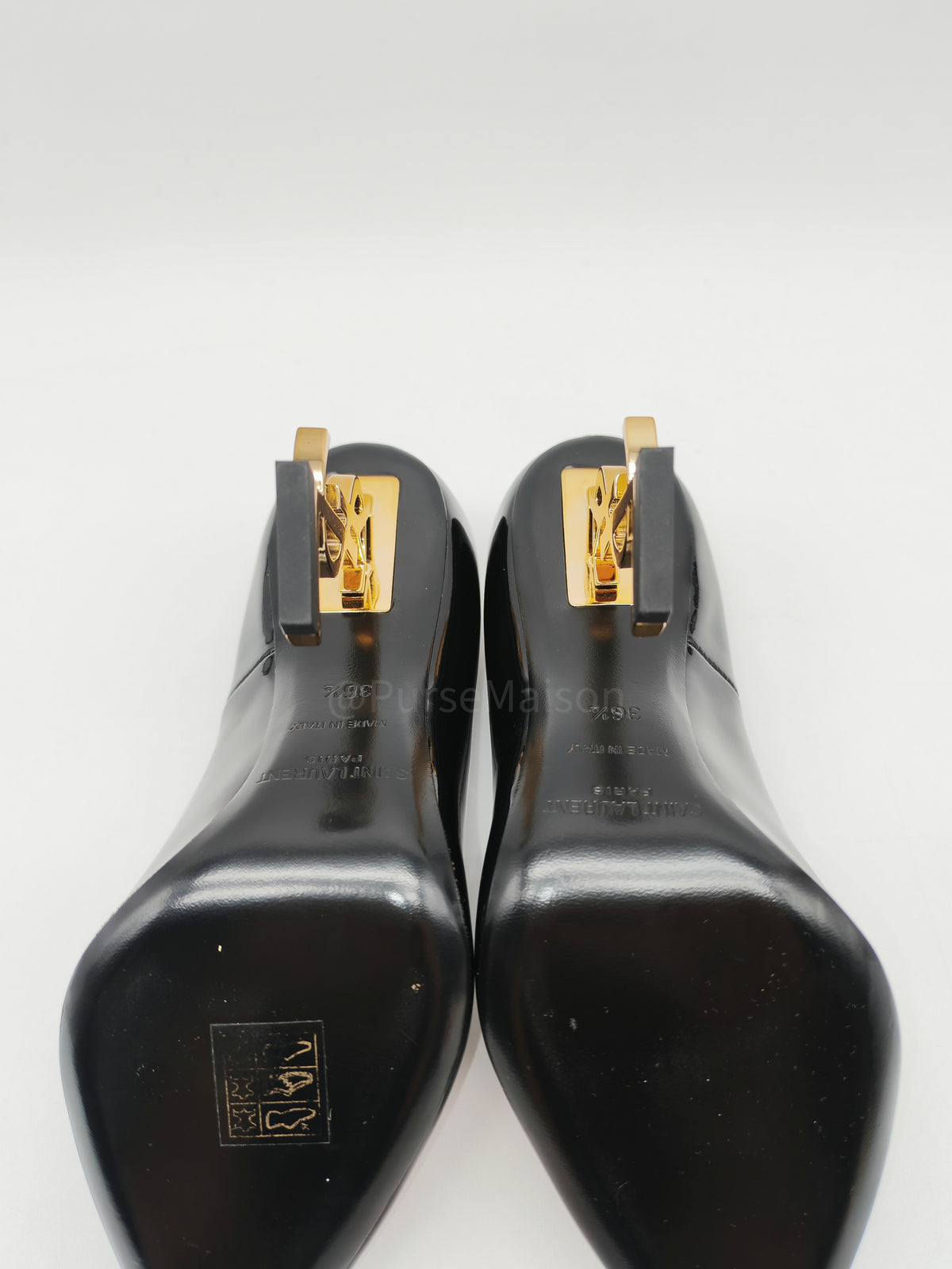 Yves Saint Laurent Opyum Pointed-Toe Pump in Black Patent Leather Size 36.5 EU (25 cm) | Purse Maison Luxury Bags Shop