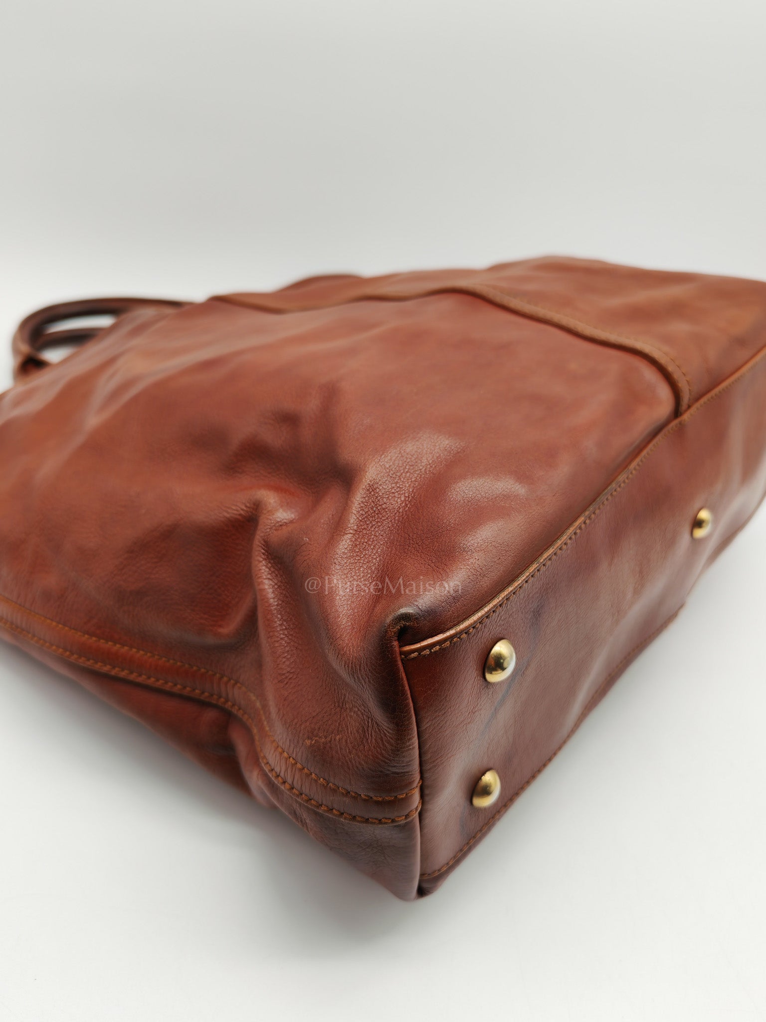 Yves Saint Laurent Rive Gauche in Brown Cowhide Leather Tote Bag | Purse Maison Luxury Bags Shop