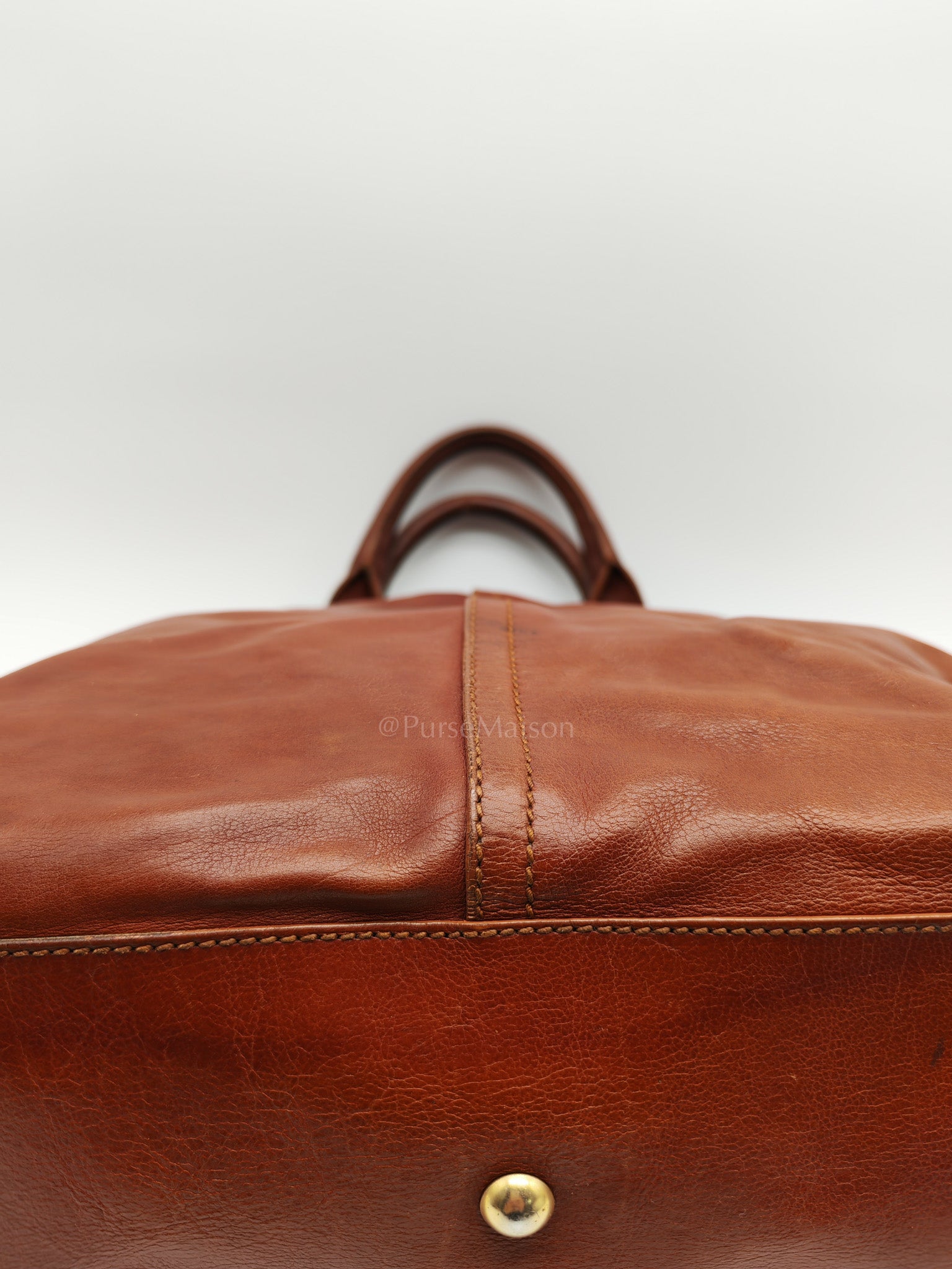 Yves Saint Laurent Rive Gauche in Brown Cowhide Leather Tote Bag | Purse Maison Luxury Bags Shop