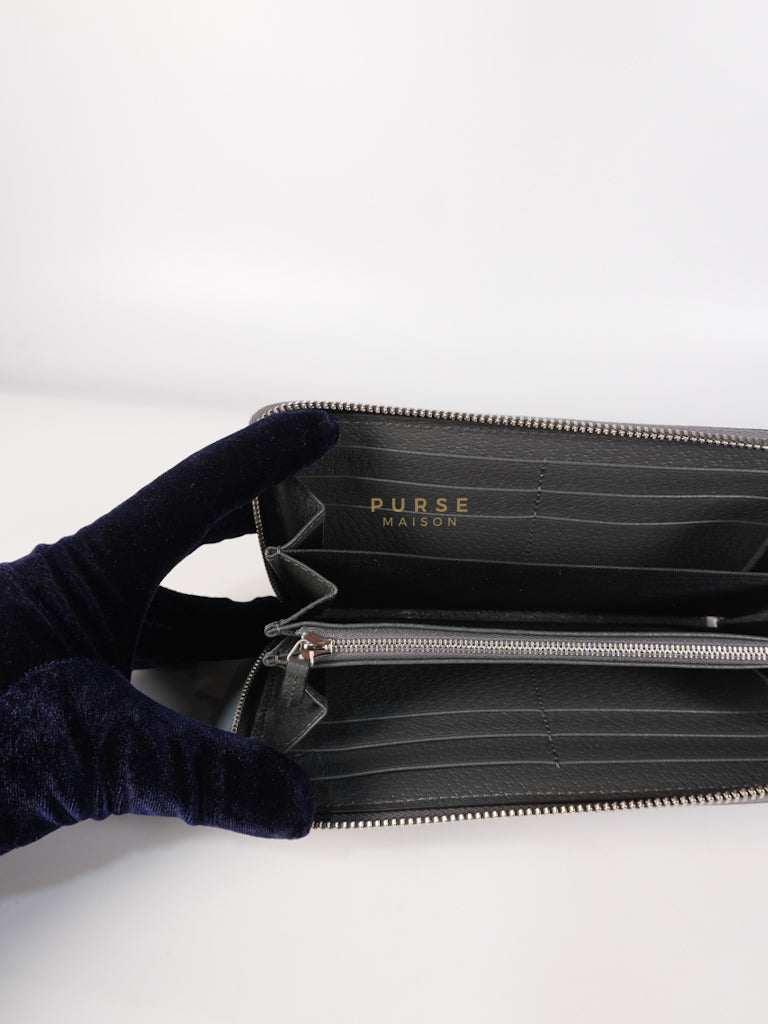 Zip Around Long Wallet in Gray & Black GG Supreme Canvas | Purse Maison Luxury Bags Shop