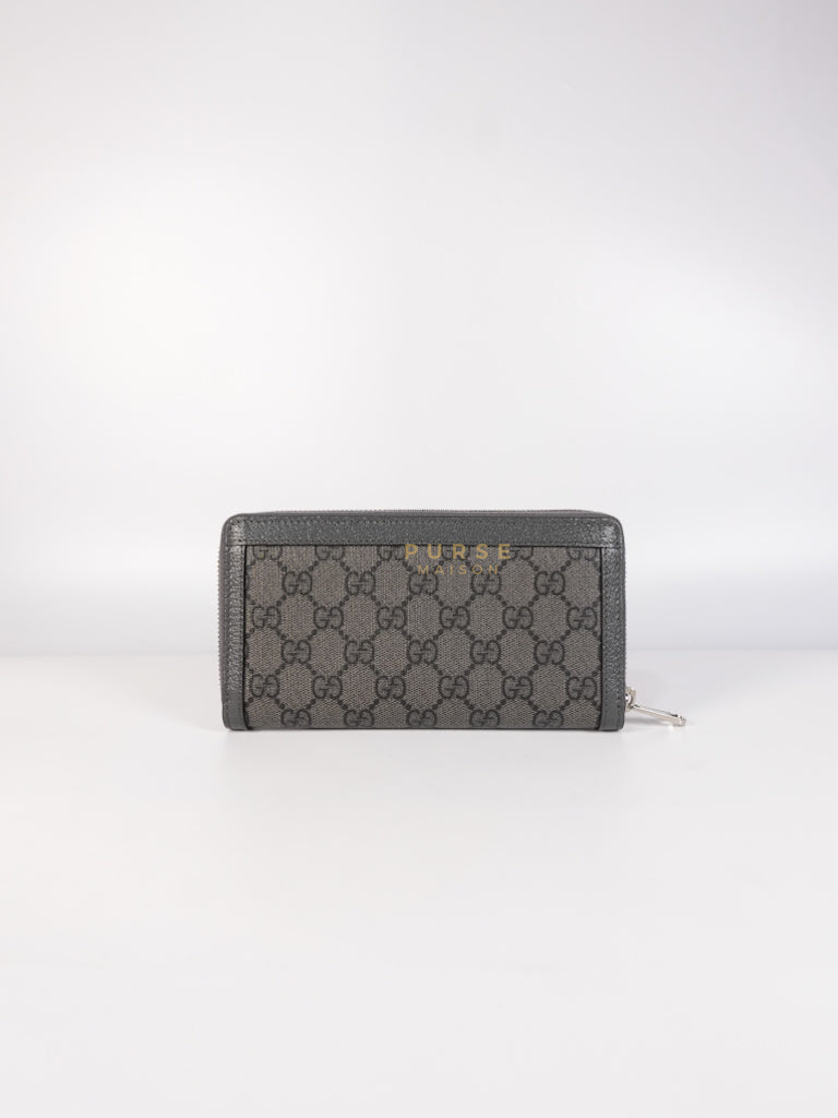 Zip Around Long Wallet in Gray & Black GG Supreme Canvas | Purse Maison Luxury Bags Shop