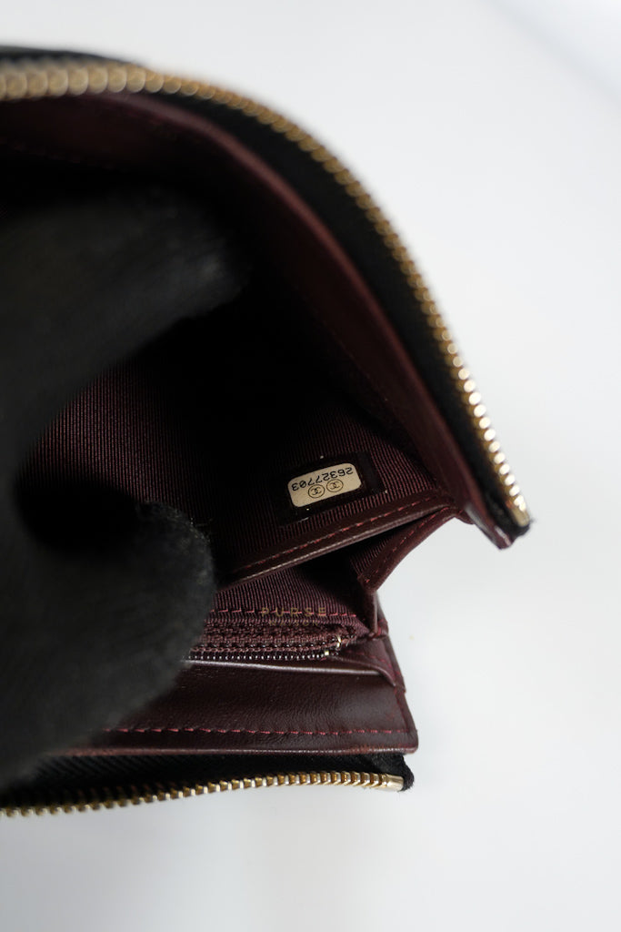 Zip Long Wallet In Black Quilted Lambskin Leather(Series 26) | Purse Maison Luxury Bags Shop