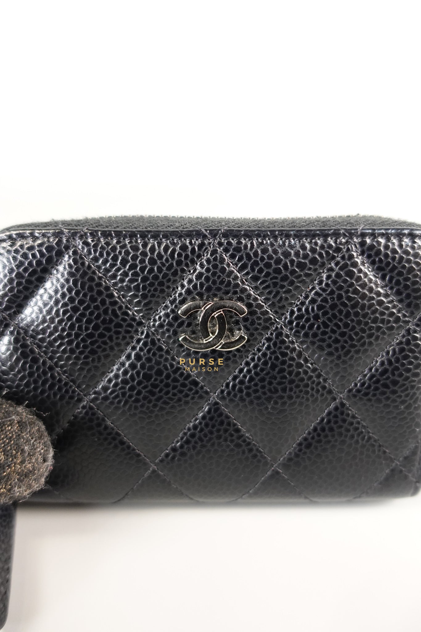 Zipped Cardholder in Black Caviar Leather & Silver Hardware Series 23 | Purse Maison Luxury Bags Shop