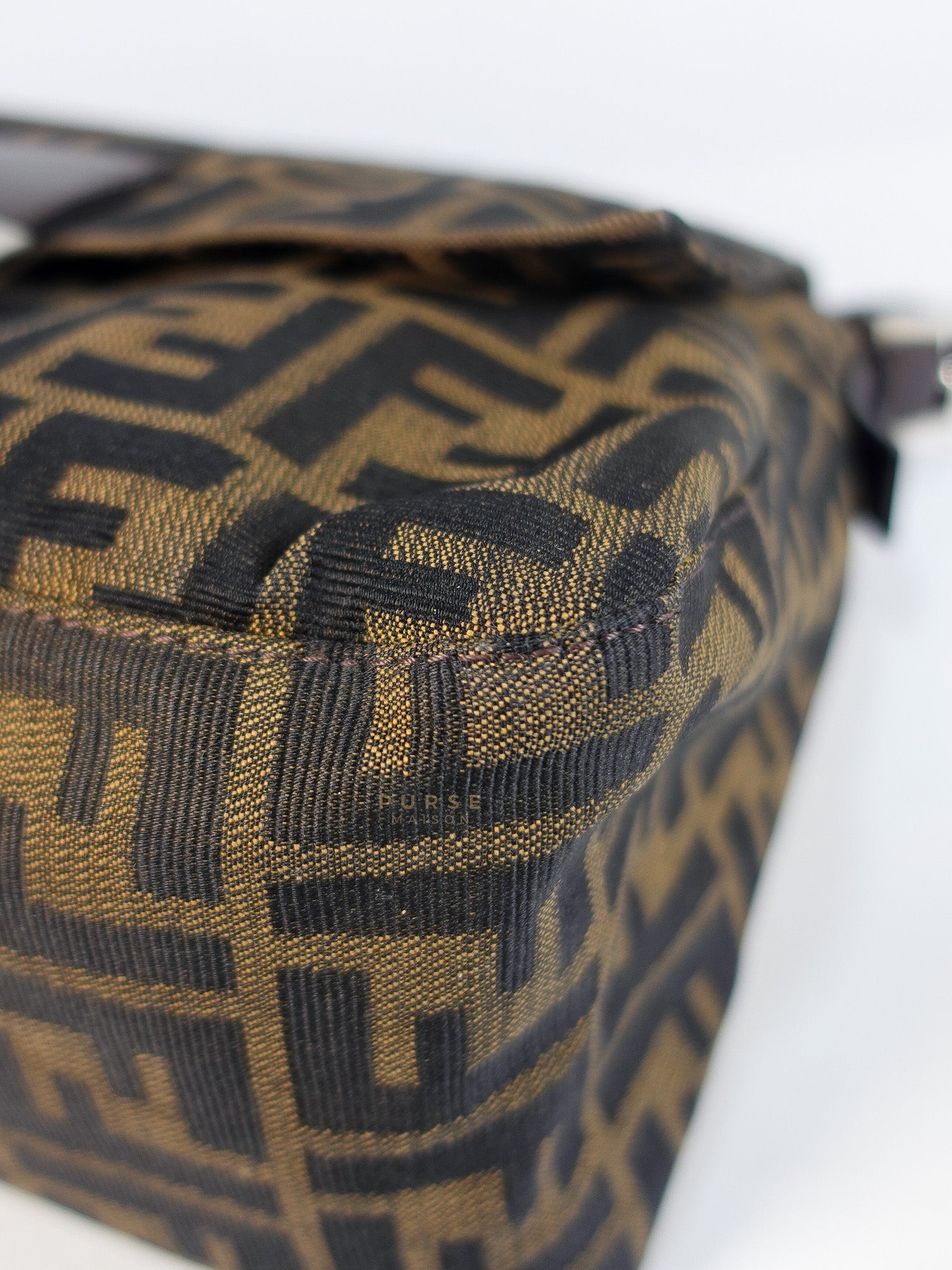 Zucca Mama Baguette Shoulder Bag in Brown & Black Silver Hardware | Purse Maison Luxury Bags Shop