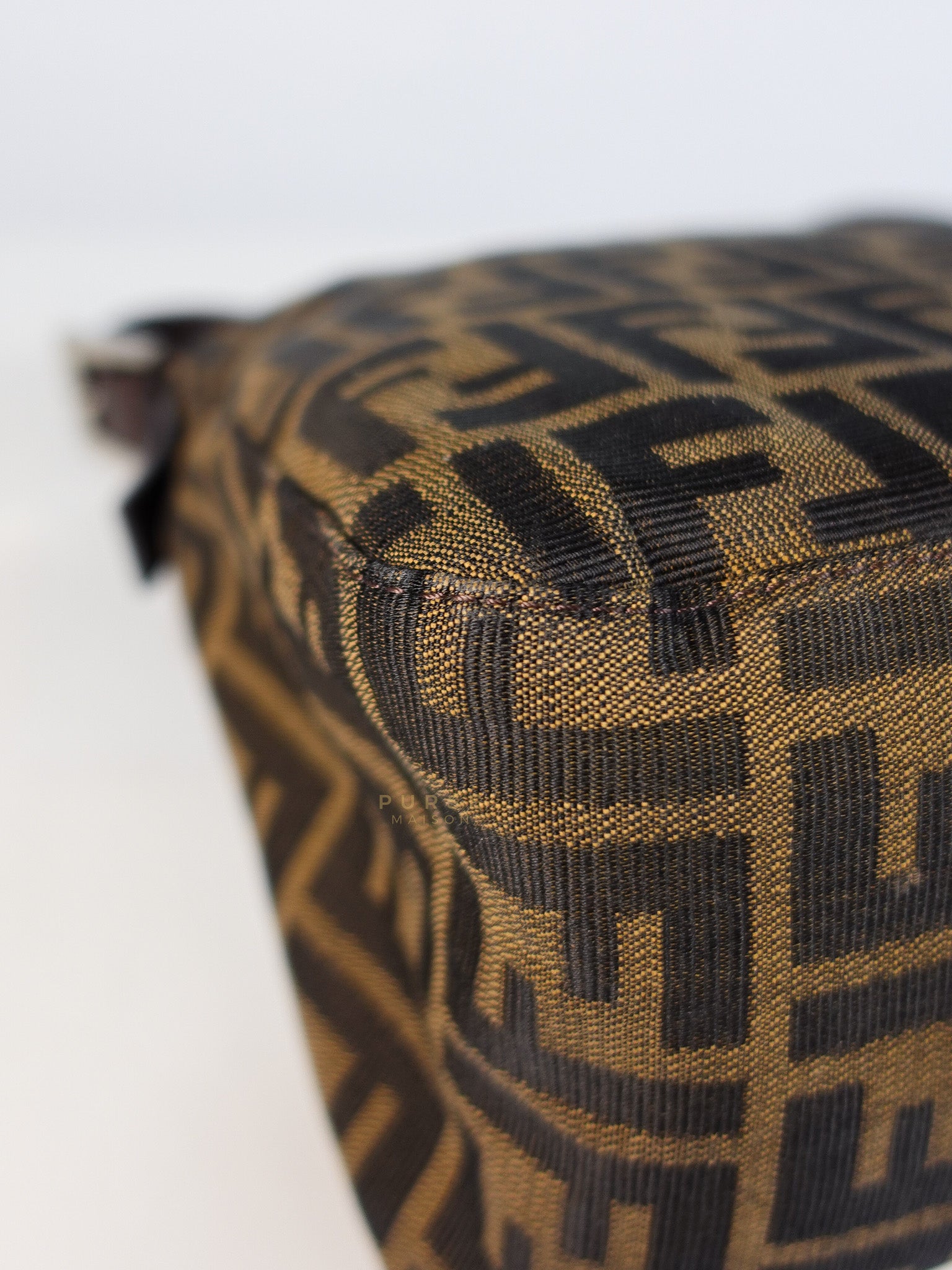 Zucca Mama Baguette Shoulder Bag in Brown & Black Silver Hardware | Purse Maison Luxury Bags Shop