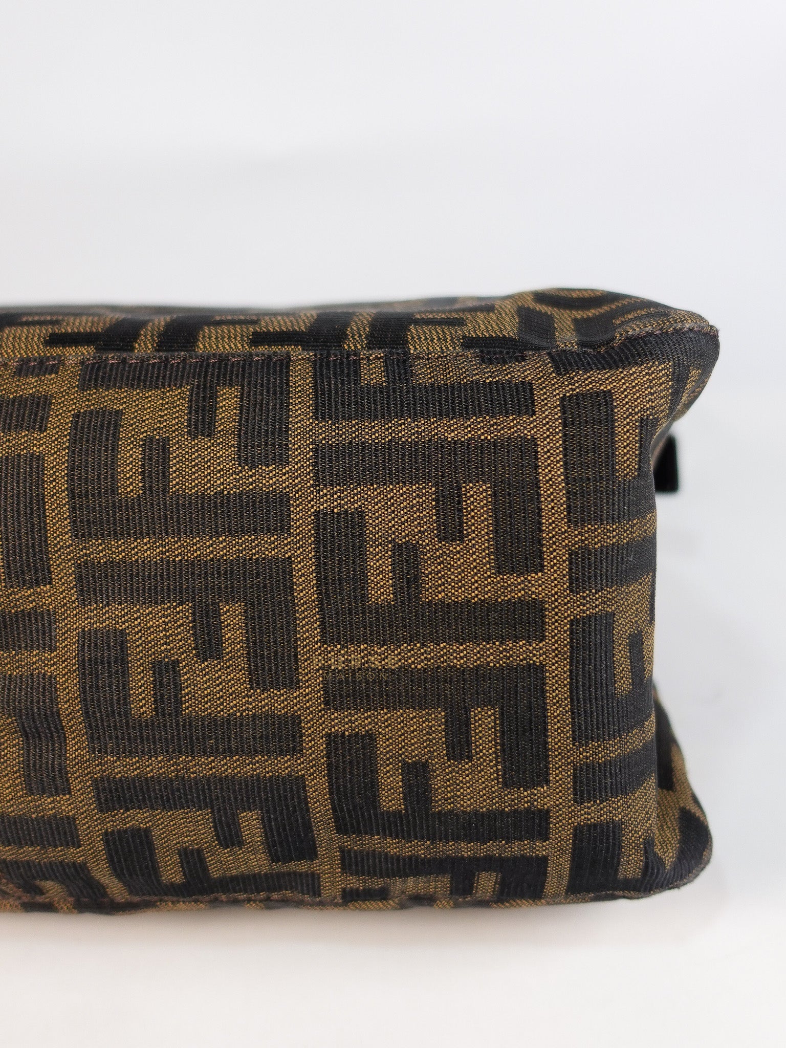 Zucca Mama Baguette Shoulder Bag in Brown & Black Silver Hardware | Purse Maison Luxury Bags Shop