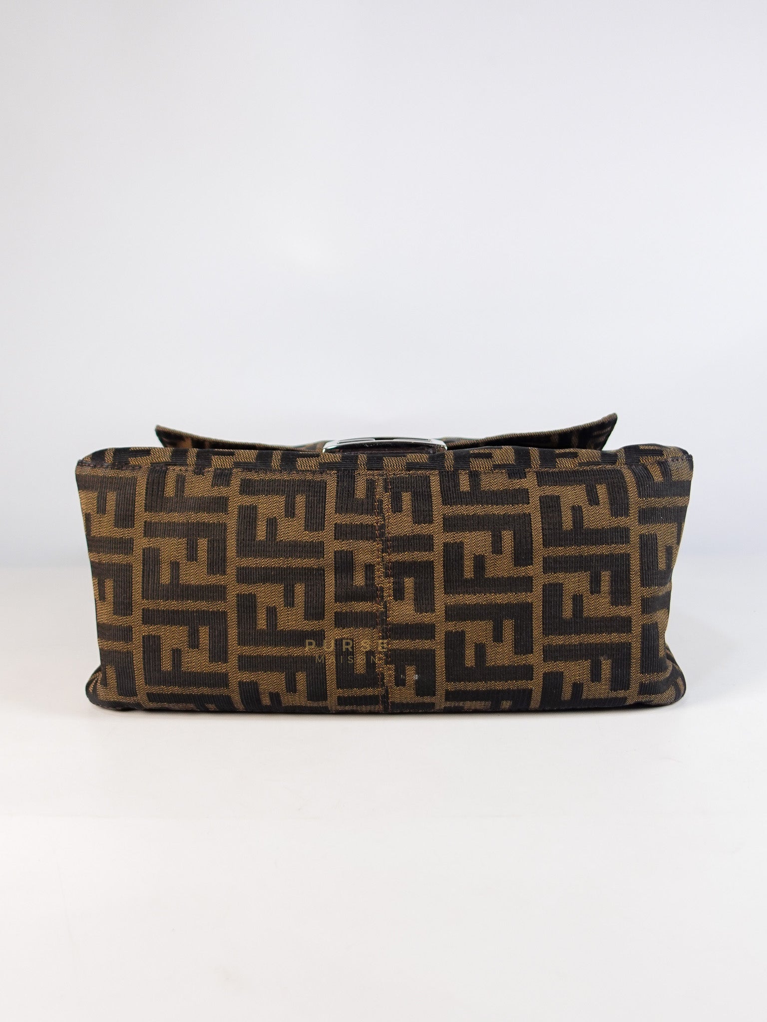 Zucca Mama Baguette Shoulder Bag in Brown & Black Silver Hardware | Purse Maison Luxury Bags Shop