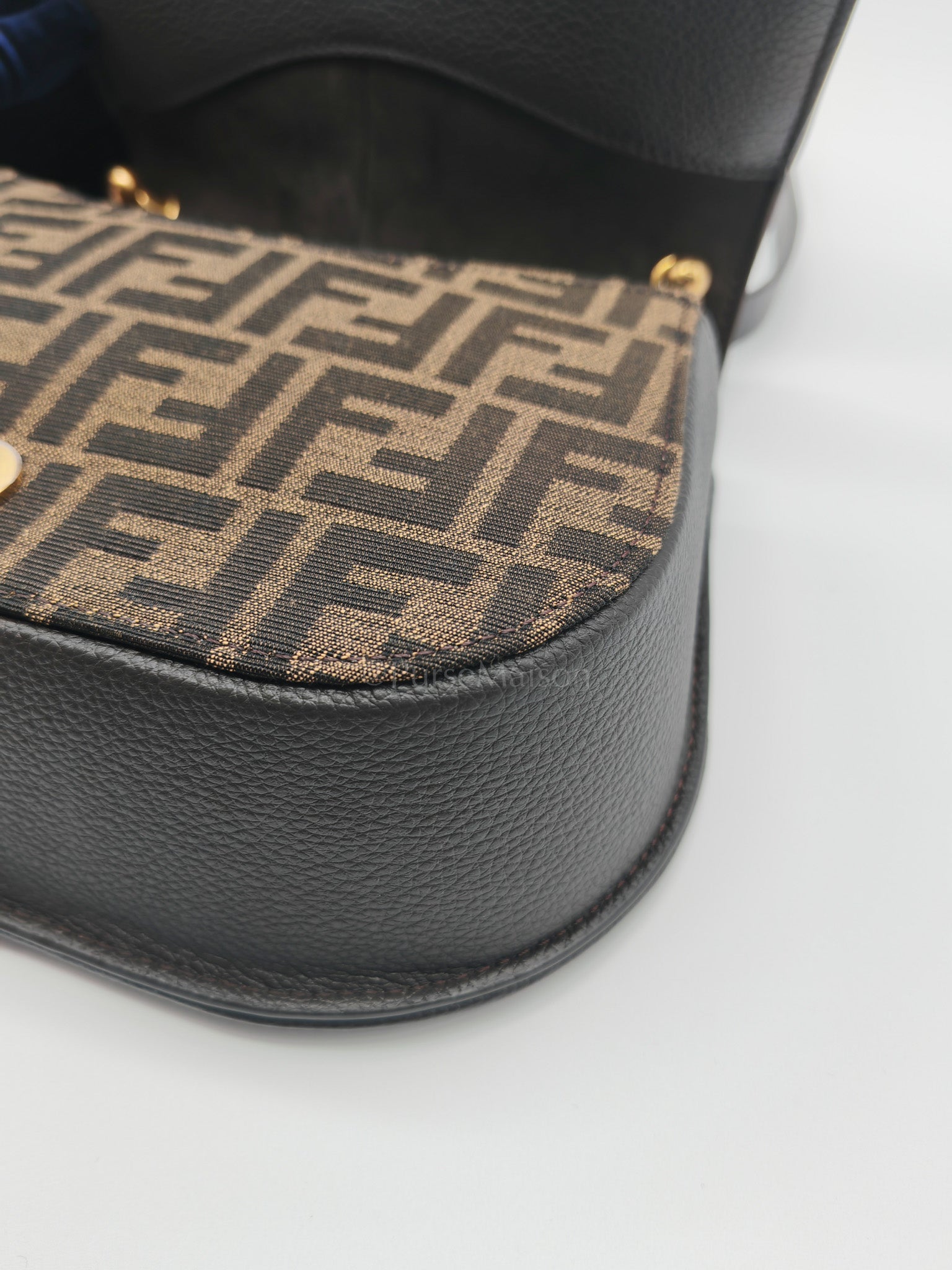 Zucca Medium C'mon Jacquard FF Canvas & Leather Trim Shoulder Bag | Purse Maison Luxury Bags Shop