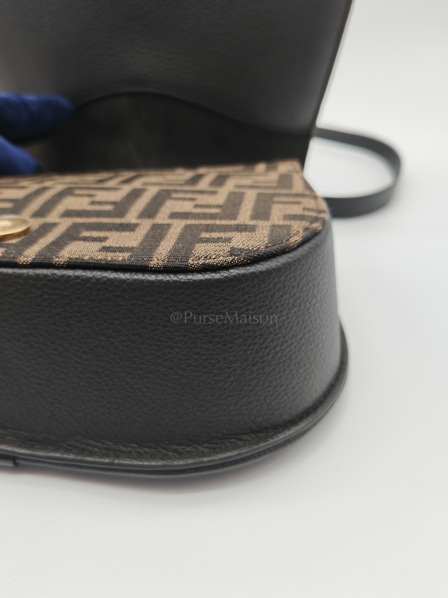 Zucca Medium C'mon Jacquard FF Canvas & Leather Trim Shoulder Bag | Purse Maison Luxury Bags Shop