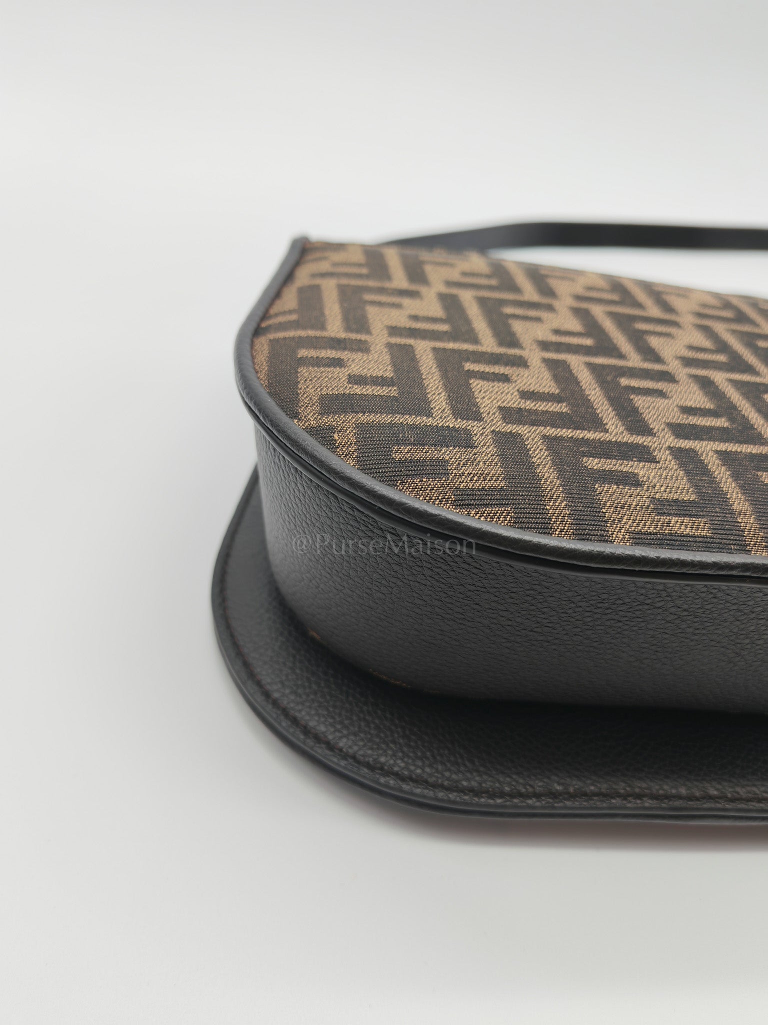 Zucca Medium C'mon Jacquard FF Canvas & Leather Trim Shoulder Bag | Purse Maison Luxury Bags Shop