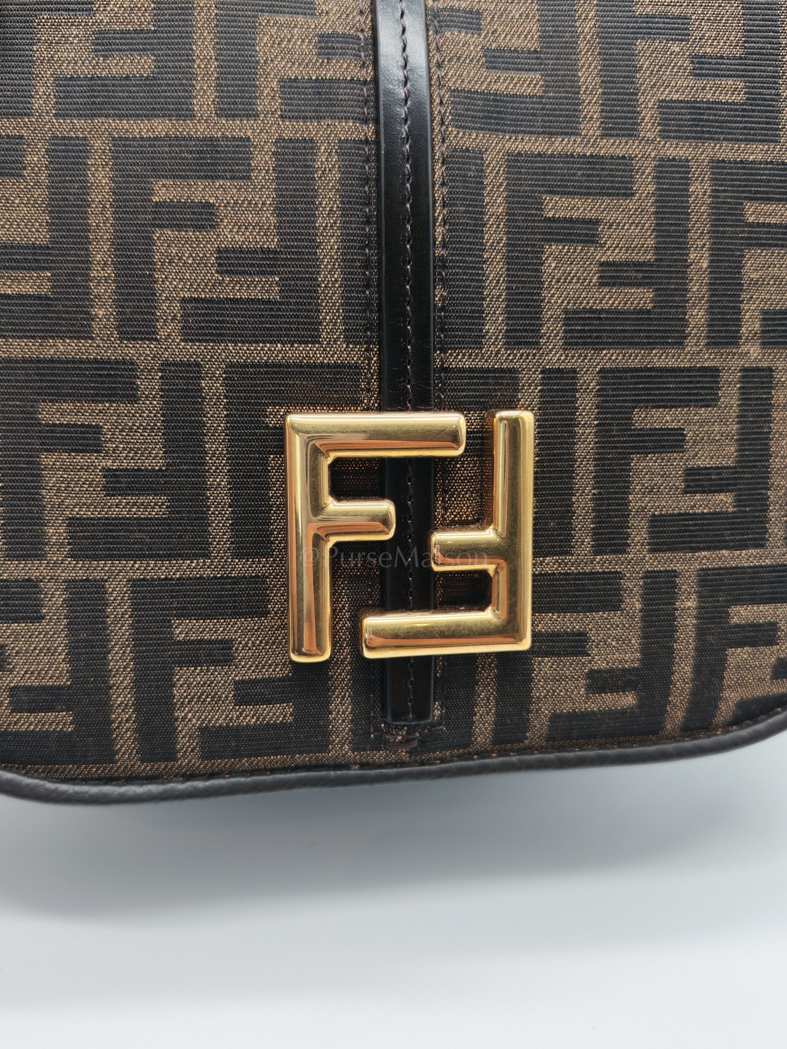 Zucca Medium C'mon Jacquard FF Canvas & Leather Trim Shoulder Bag | Purse Maison Luxury Bags Shop