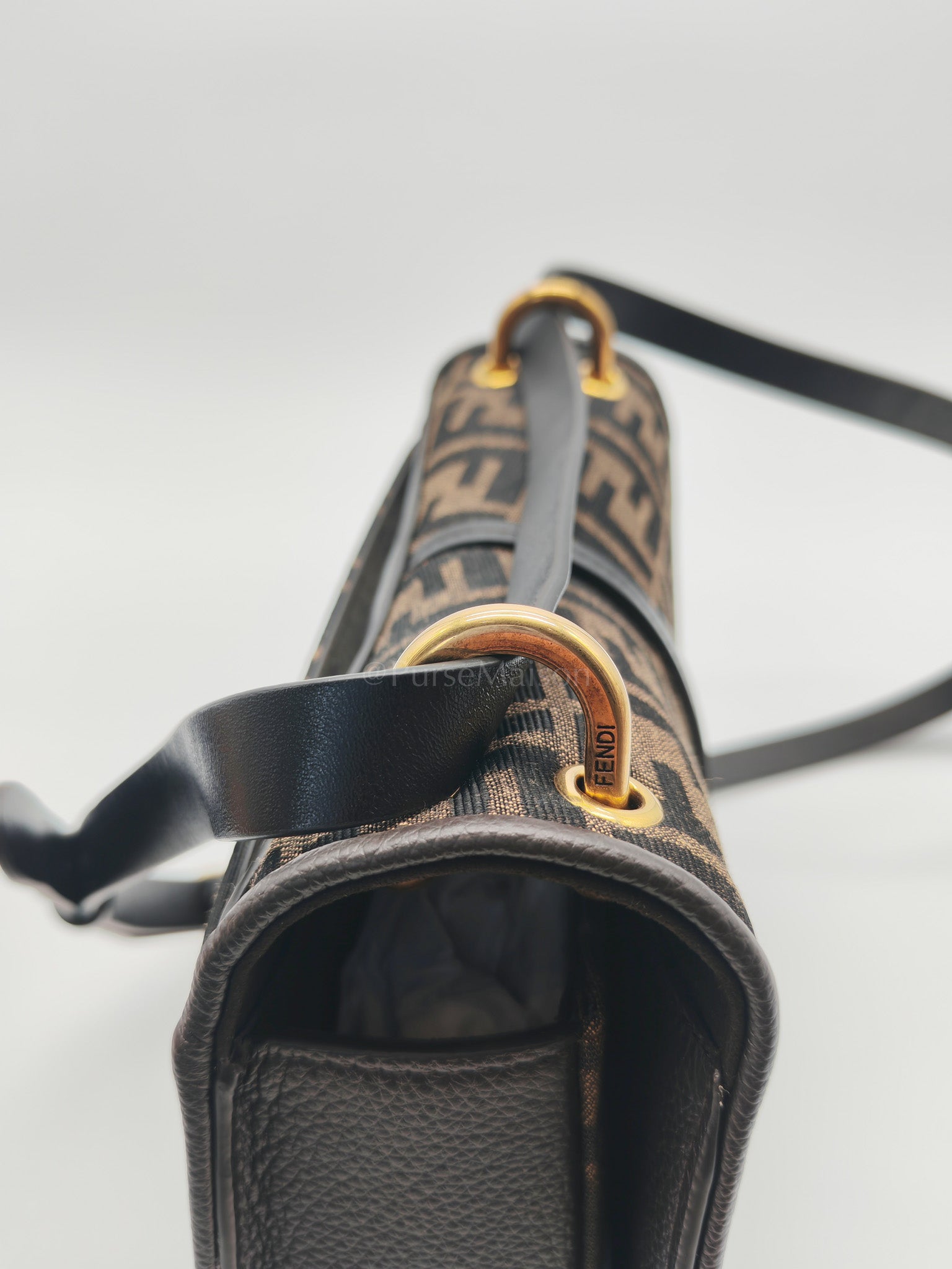 Zucca Medium C'mon Jacquard FF Canvas & Leather Trim Shoulder Bag | Purse Maison Luxury Bags Shop