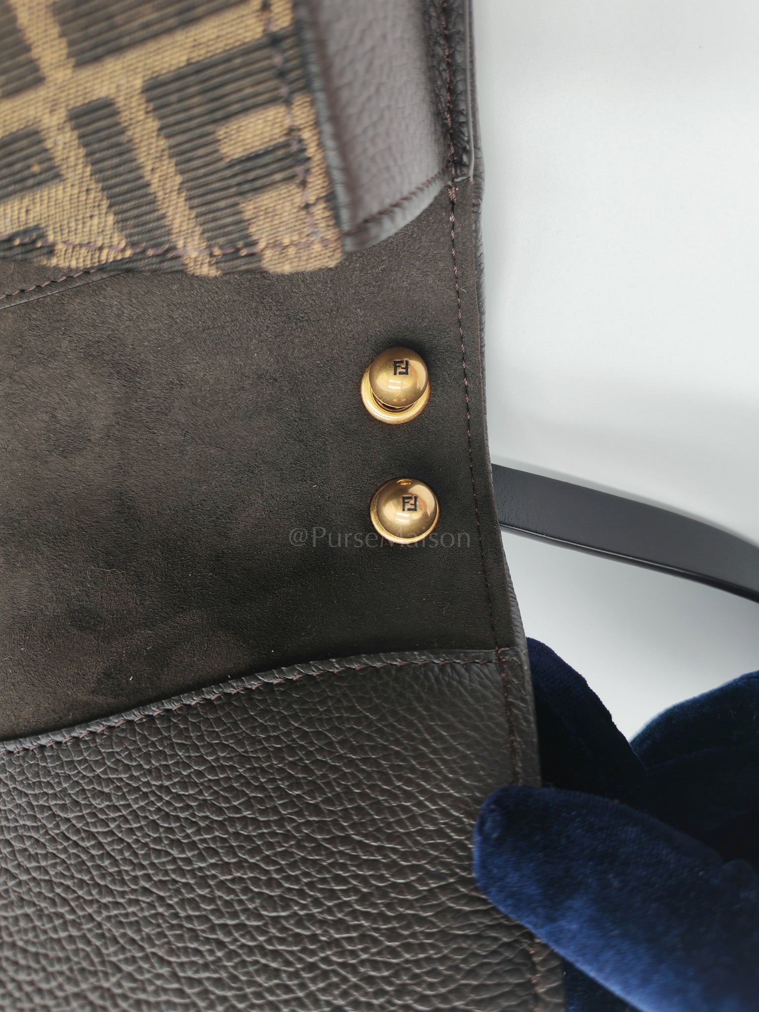 Zucca Medium C'mon Jacquard FF Canvas & Leather Trim Shoulder Bag | Purse Maison Luxury Bags Shop