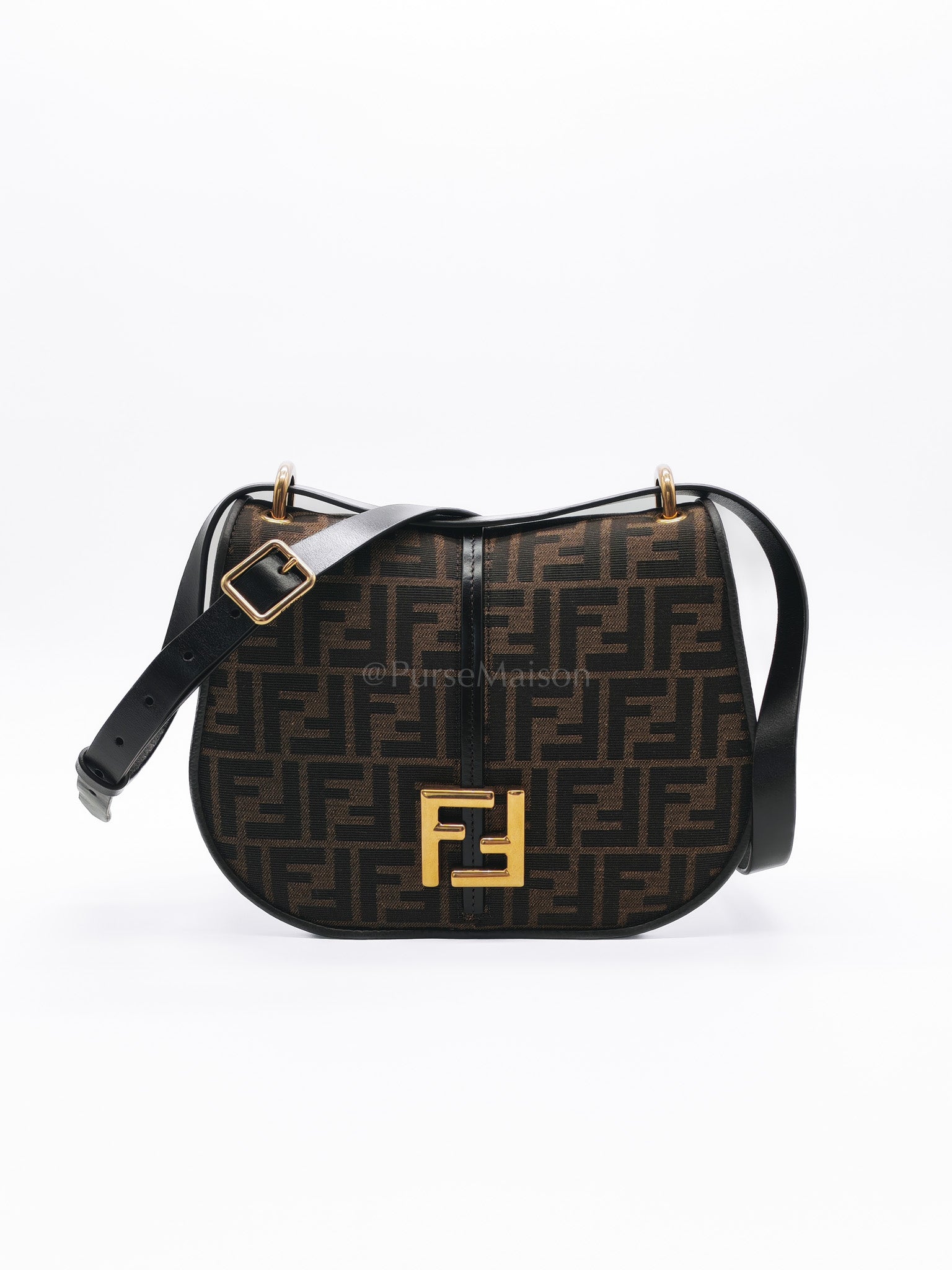 Zucca Medium C'mon Jacquard FF Canvas & Leather Trim Shoulder Bag | Purse Maison Luxury Bags Shop