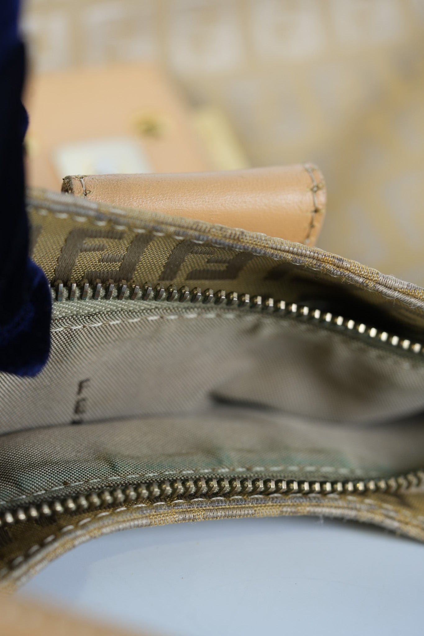 Zucchini Mamma Baguette Cloth Bag in Beige | Purse Maison Luxury Bags Shop