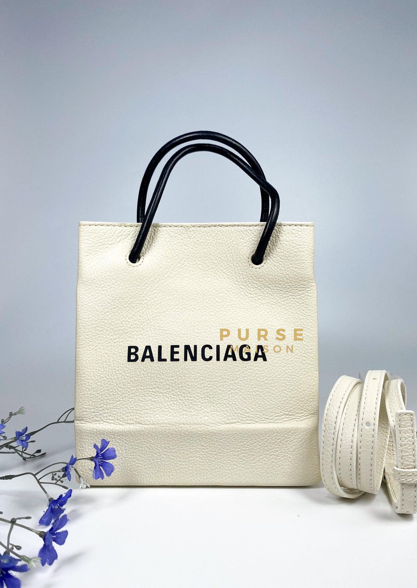 Balenciaga Calfskin Logo XXS Shopping Tote Bag with Entrupy