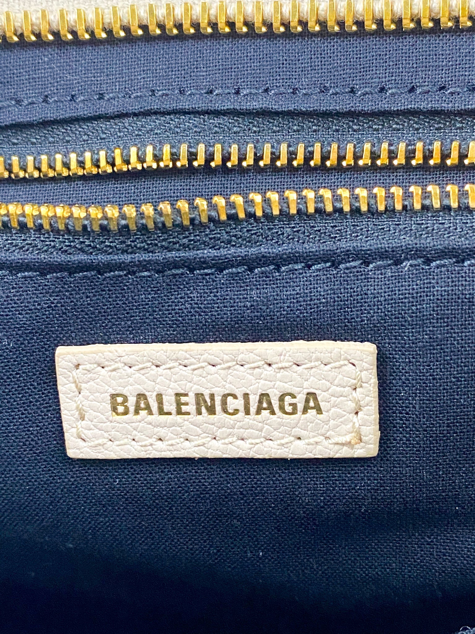 Balenciaga City Metallic Edge Beige in Gold Hardware (Medium)