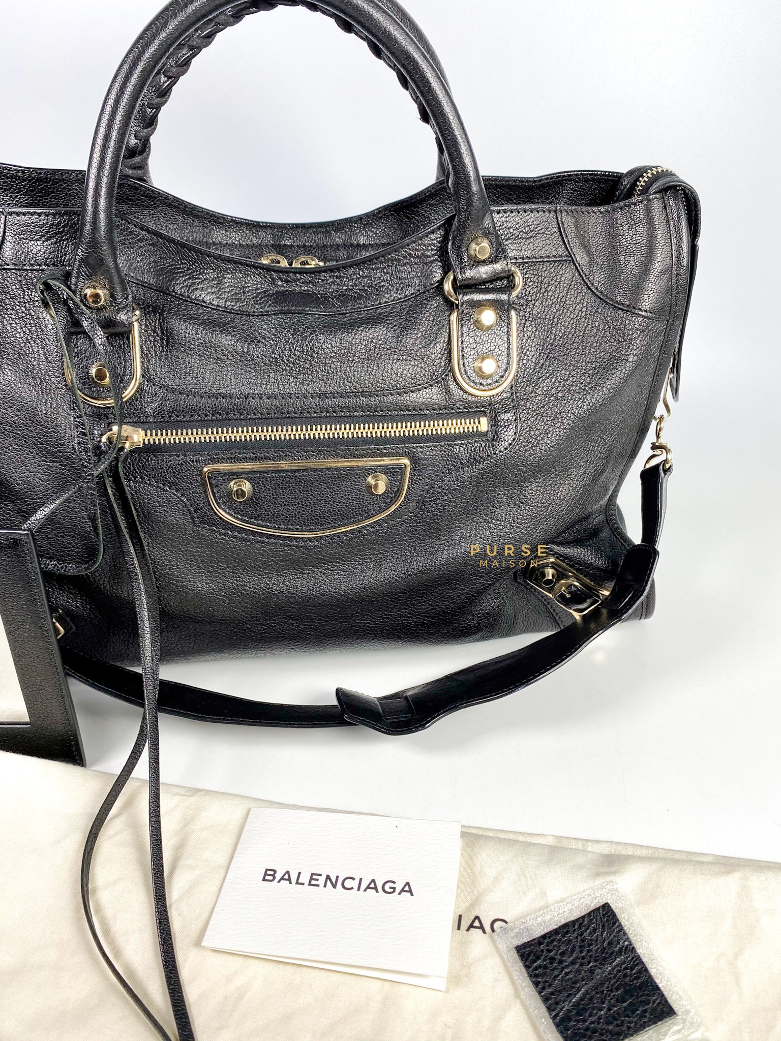 Balenciaga City Metallic Edge in Gold Hardware (Medium)